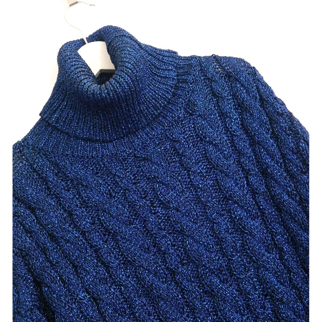 Balenciaga Balenciaga Resort 2021 Destroyed Turtleneck Sweater Blue Size XS / US 0-2 / IT 36-38 - 4 Thumbnail