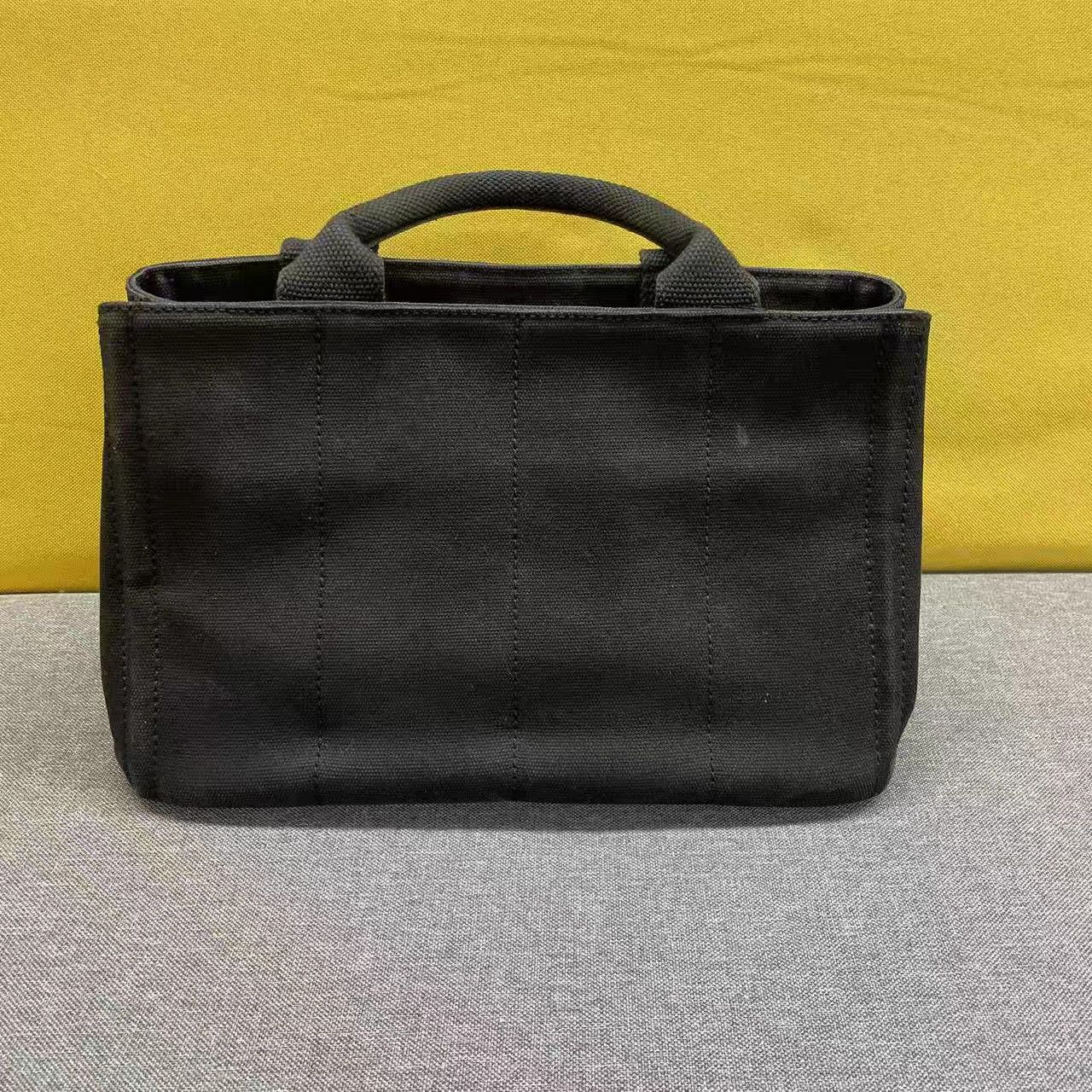 Prada Prada Black Denim Canvas Small Beach Bag K15 Size ONE SIZE - 2 Thumbnail