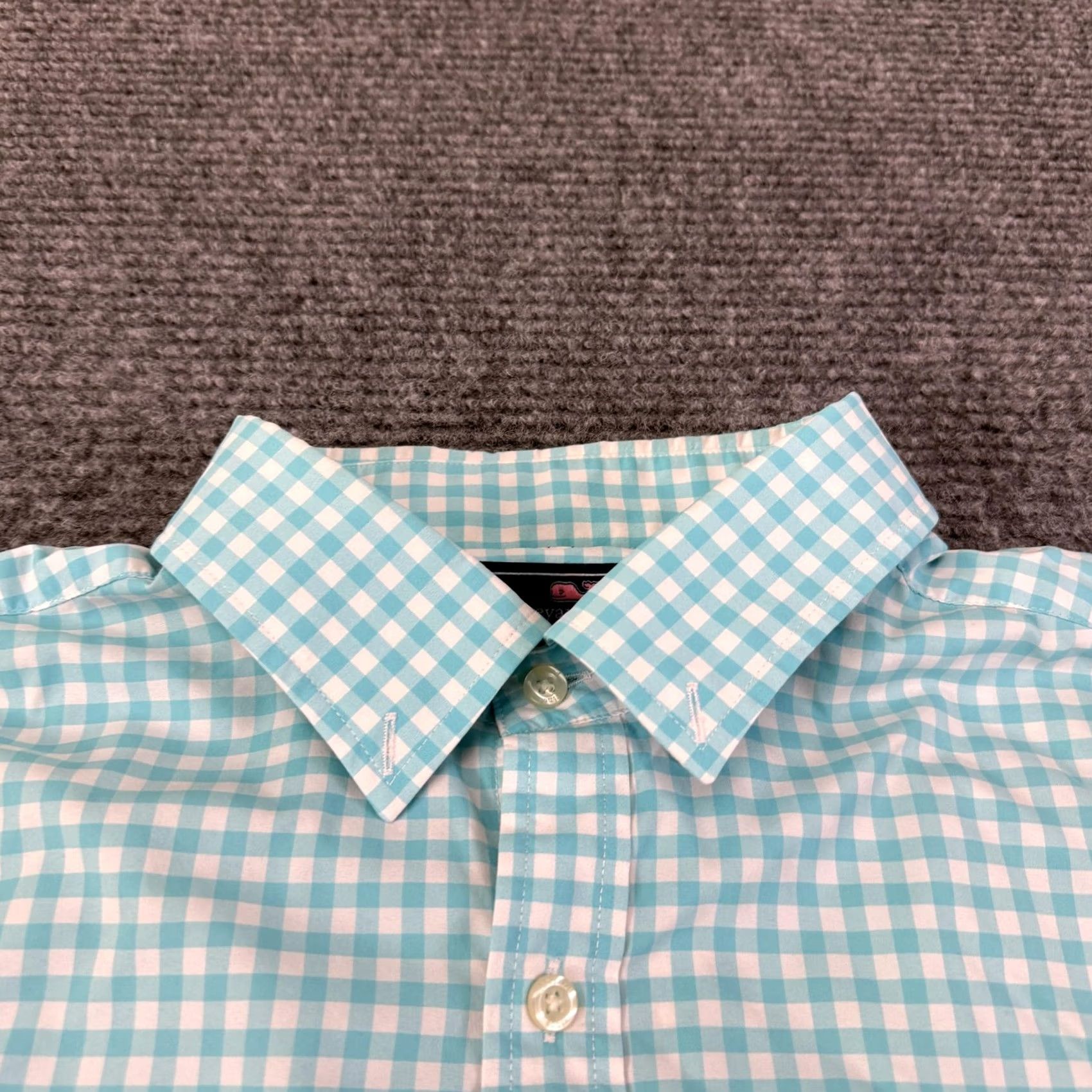 Vineyard Vines Vineyard Vines Performance Long Sleeve Shirt, XL, Blue Check, Stretch, Button-Up, Mens Size US XL / EU 56 / 4 - 4 Thumbnail
