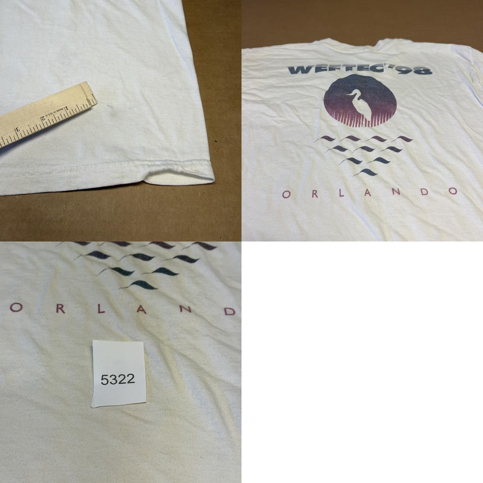 Fruit Of The Loom VINTAGE WEFTEC '98 Shirt Mens L White Conference Graphic Tee 90s Size US L / EU 52-54 / 3 - 10 Thumbnail