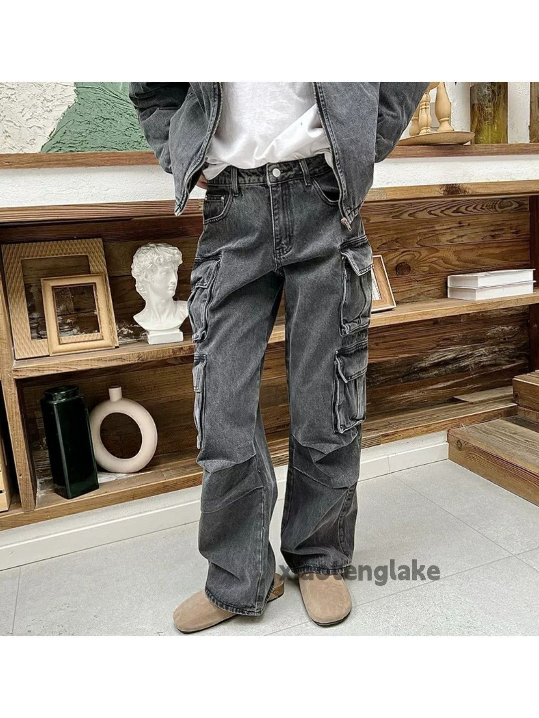 Jean × Vintage washed faded cleanfit utility loose baggy cargo jeans Size US 30 / EU 46 - 5 Thumbnail