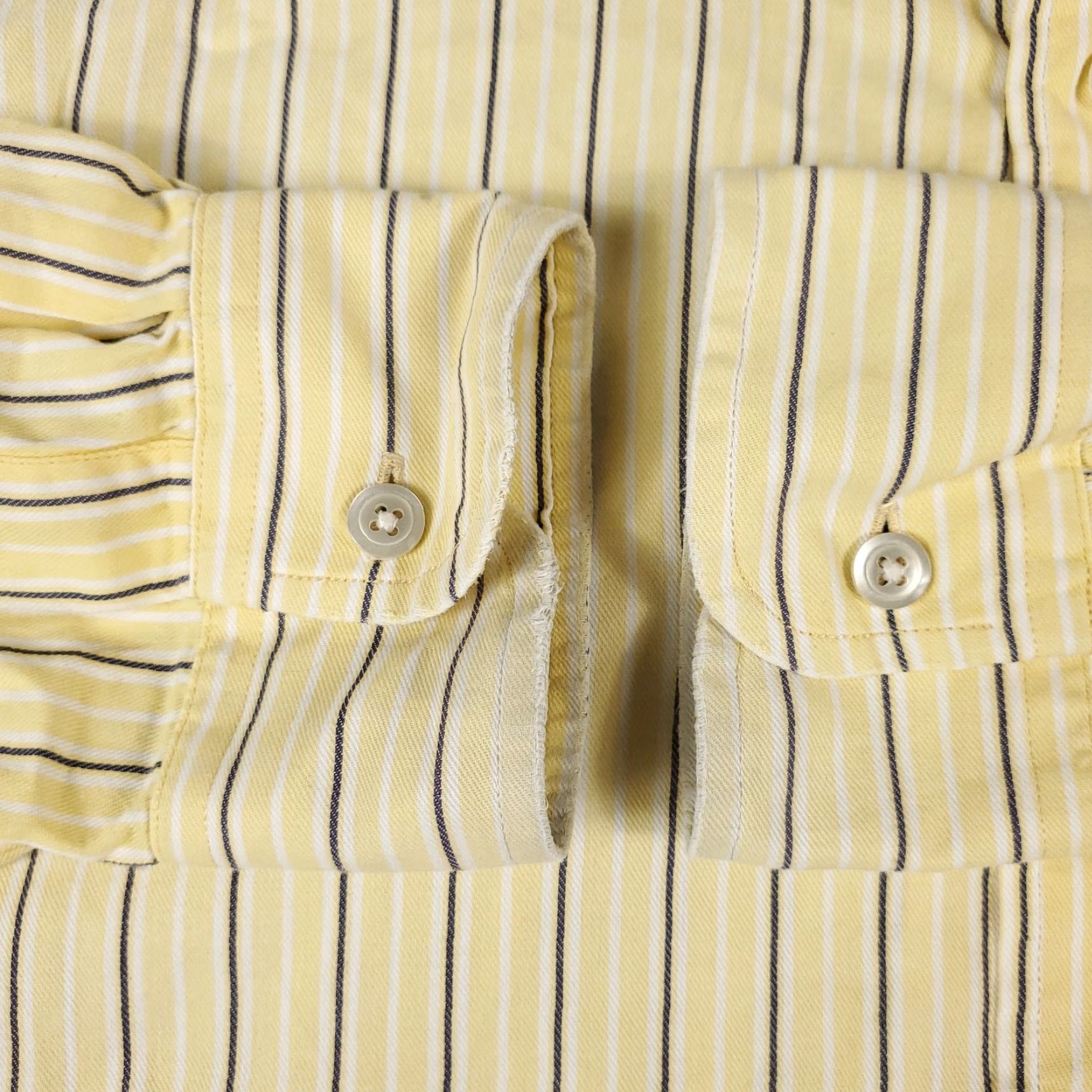 Nautica Nautica Button-Up Shirt Mens Medium Yellow Blue Striped Casual Long Sleeve Size US M / EU 48-50 / 2 - 4 Thumbnail