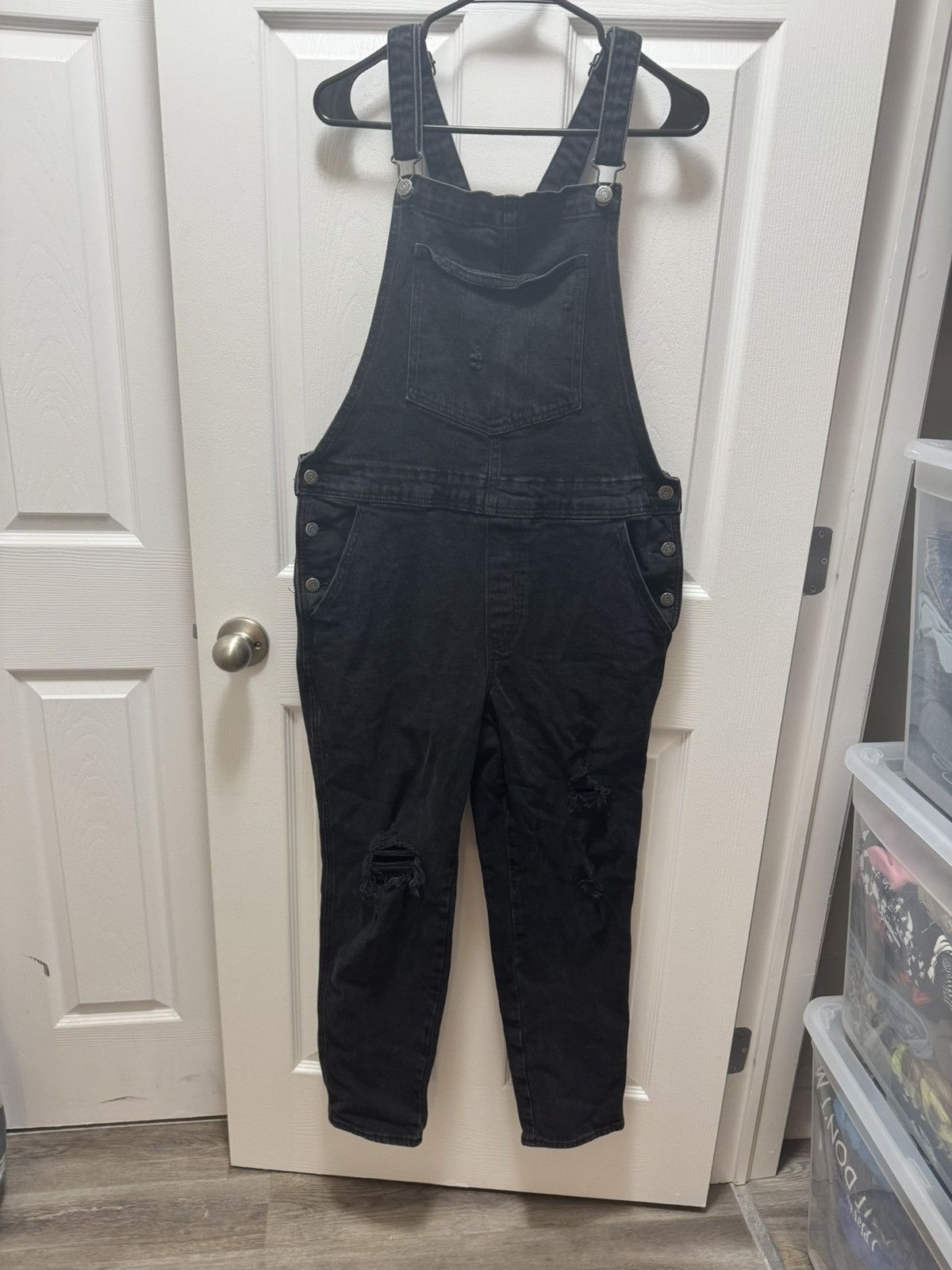 Old Navy Old Navy Black Distressed Overalls Vintage Faded Streetwear Size US 30 / EU 46 - 1 Thumbnail