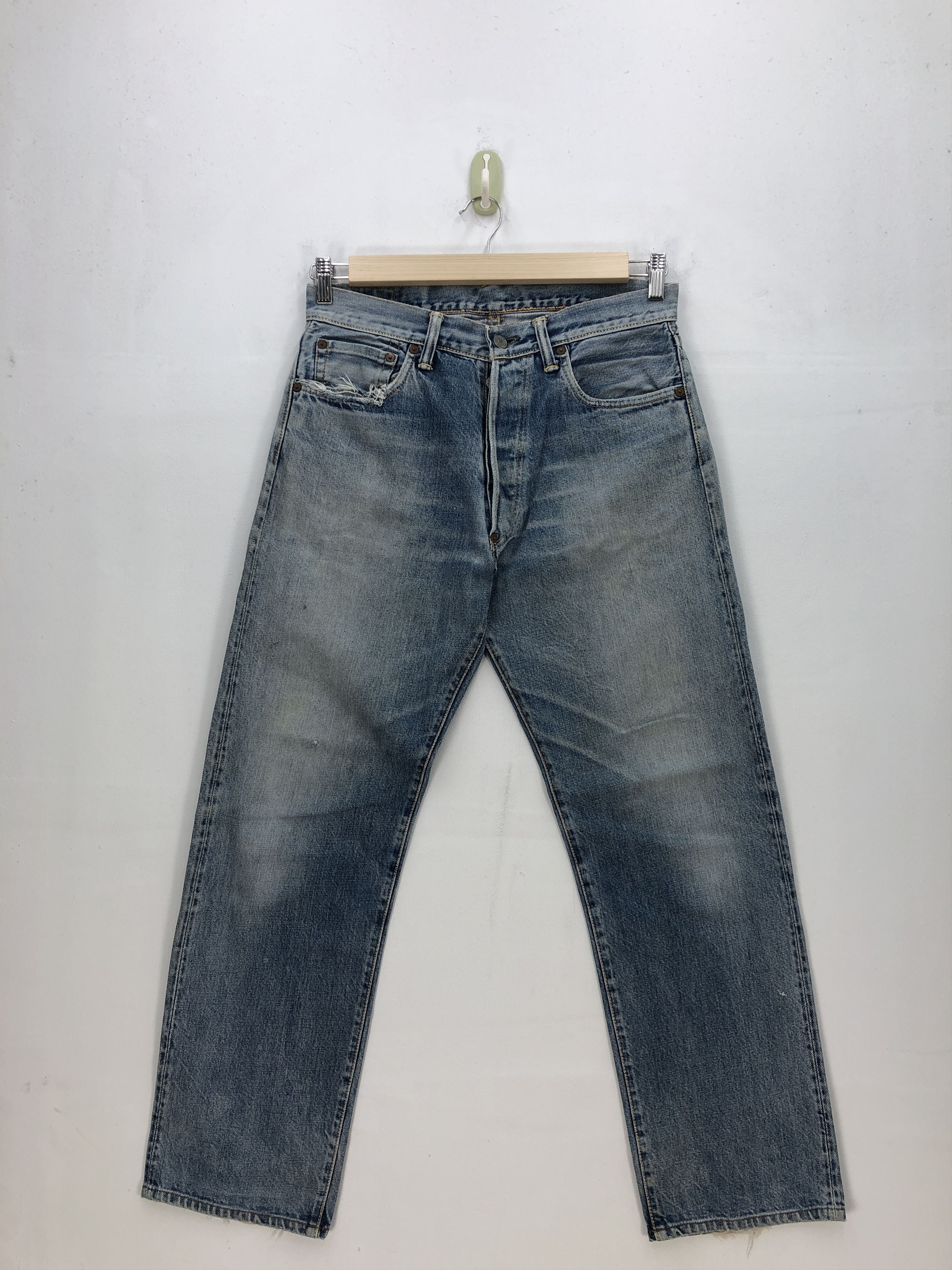 Japanese Brand Vintage Evisu Selvedge Jeans Faded Redline Light Wash Denim Size US 32 / EU 48 - 1 Thumbnail