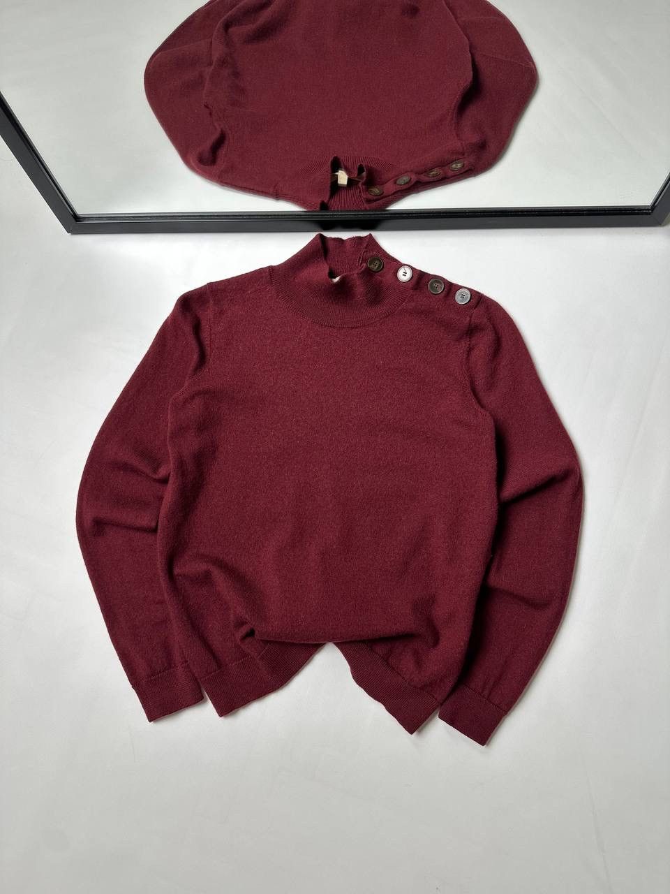 Sezane Sezane Italy Design Mock Neck Sweater Cherry Size XS / US 0-2 / IT 36-38 - 1 Thumbnail