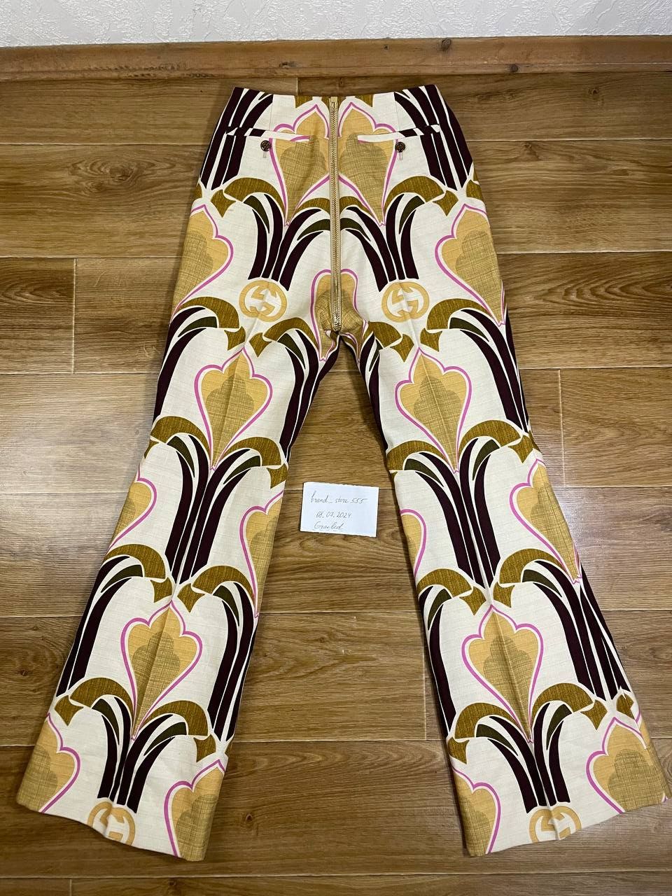 Gucci INTERLOCKING G PRINT LINEN TROUSERS Size 36" / US 14 / IT 50 - 2 Thumbnail