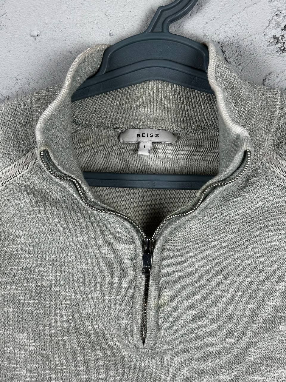 Reiss Reiss Green 1/3 Zip Cotton Ocean Blue Sweater Size US L / EU 52-54 / 3 - 4 Thumbnail