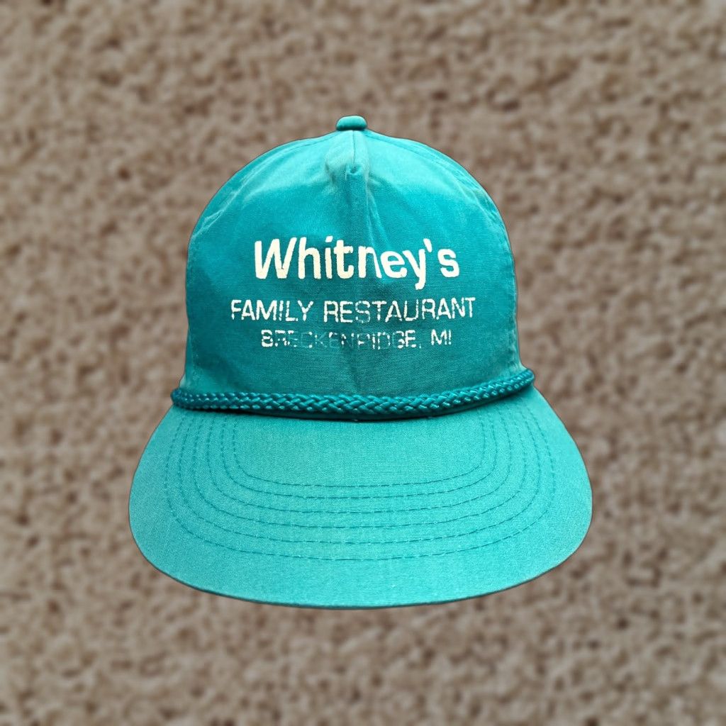 Vintage Whitney's Family Restaurant Hat Cap SnapBack Adult One Size Blue Polyester Hatch Size ONE SIZE - 1 Thumbnail