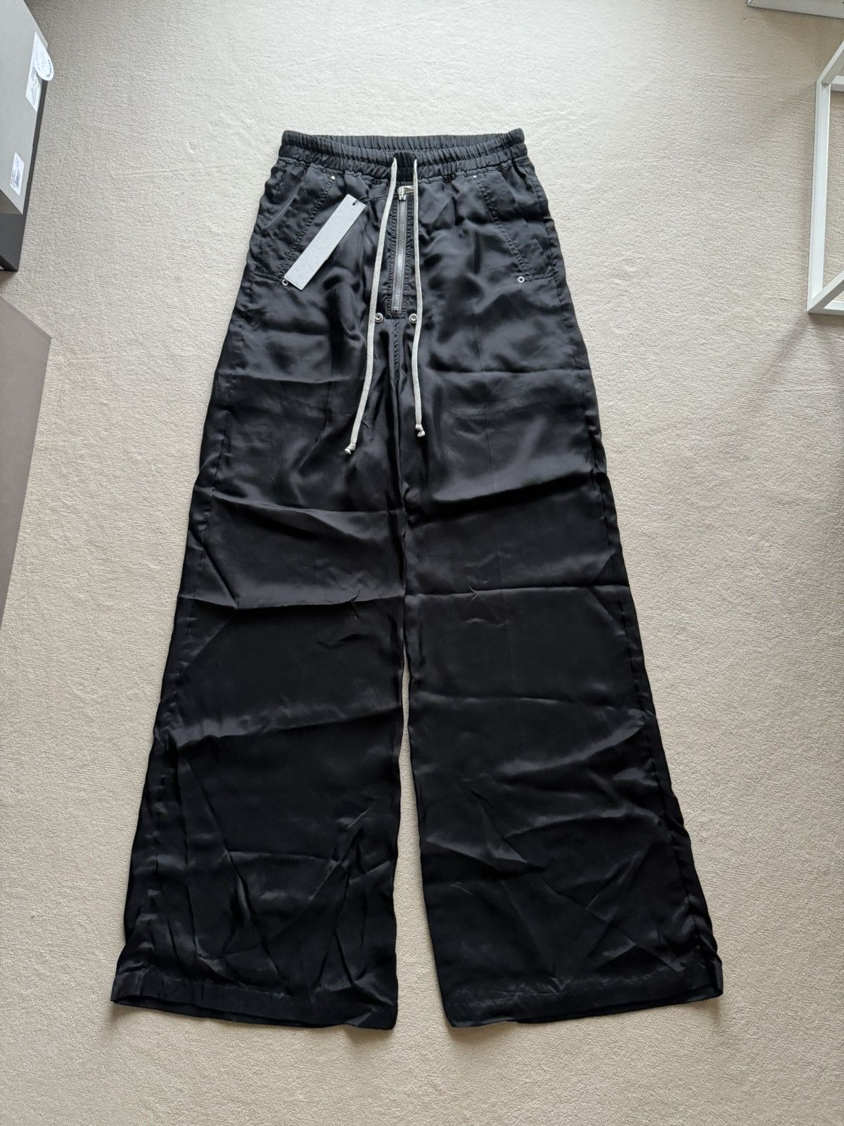 image of Rick Owens New | Ss23 Edfu Bela Wide Leg Pants Size 48 Black Cupro J, Men's