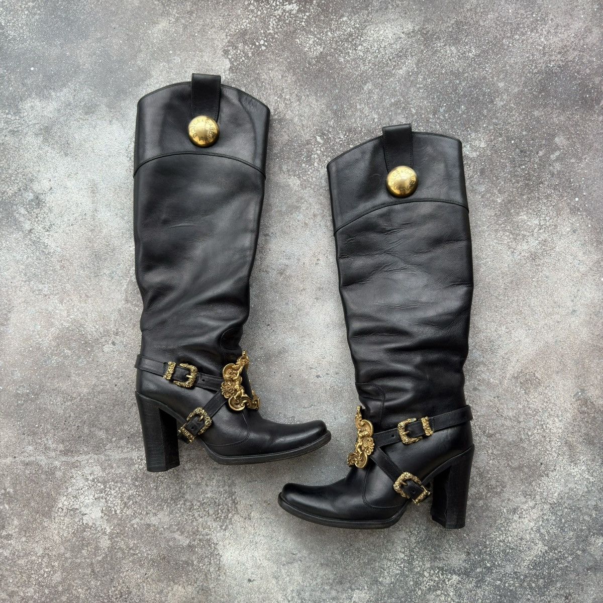 Dolce & Gabbana Dolce & Gabbana Black Leather Heels Boots Size US 6 / IT 36 - 4 Thumbnail