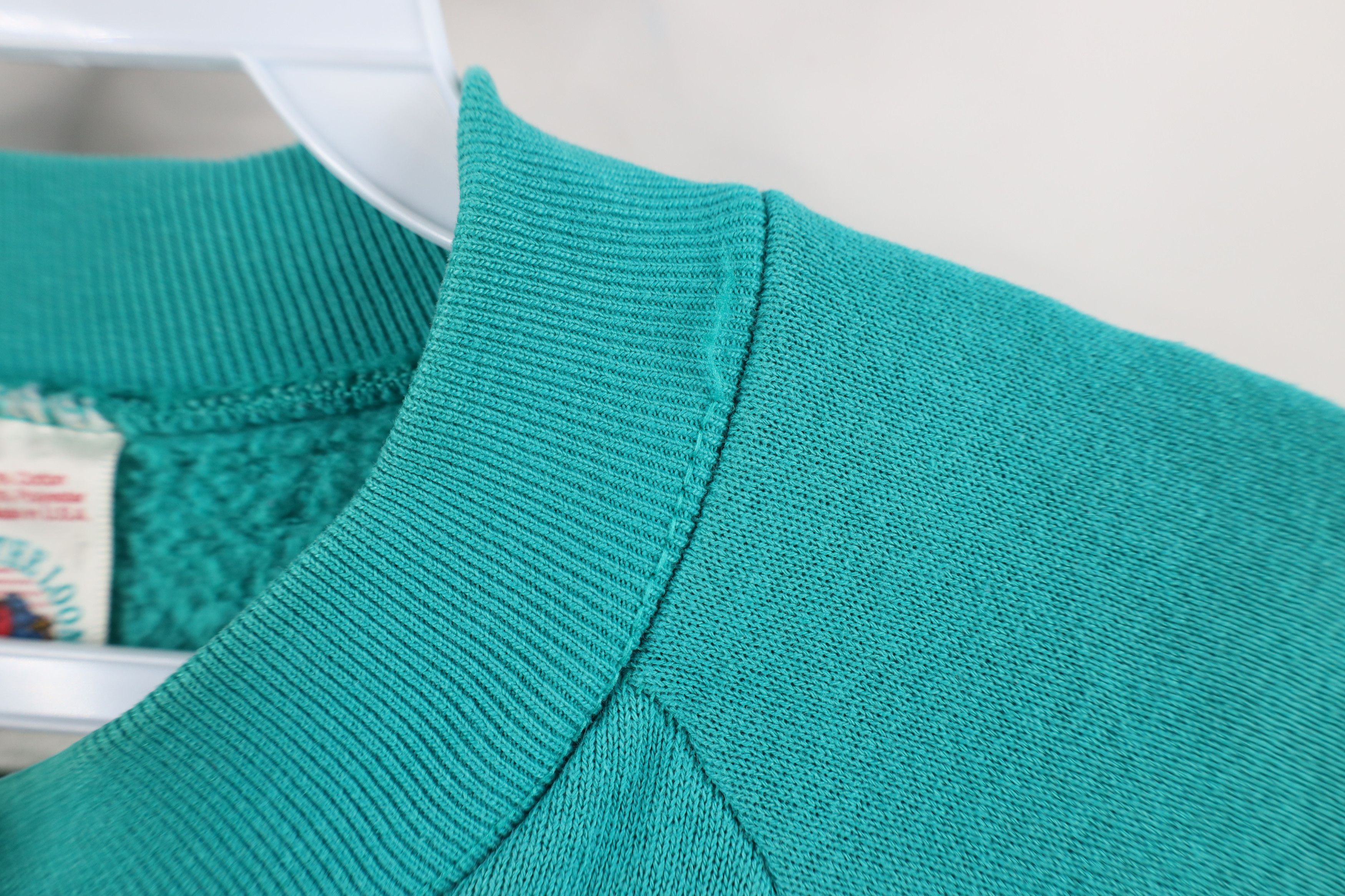 Vintage Vintage 90s Streetwear Heavy Crewneck Sweatshirt Teal USA Size XL / US 12-14 / IT 48-50 - 5 Thumbnail