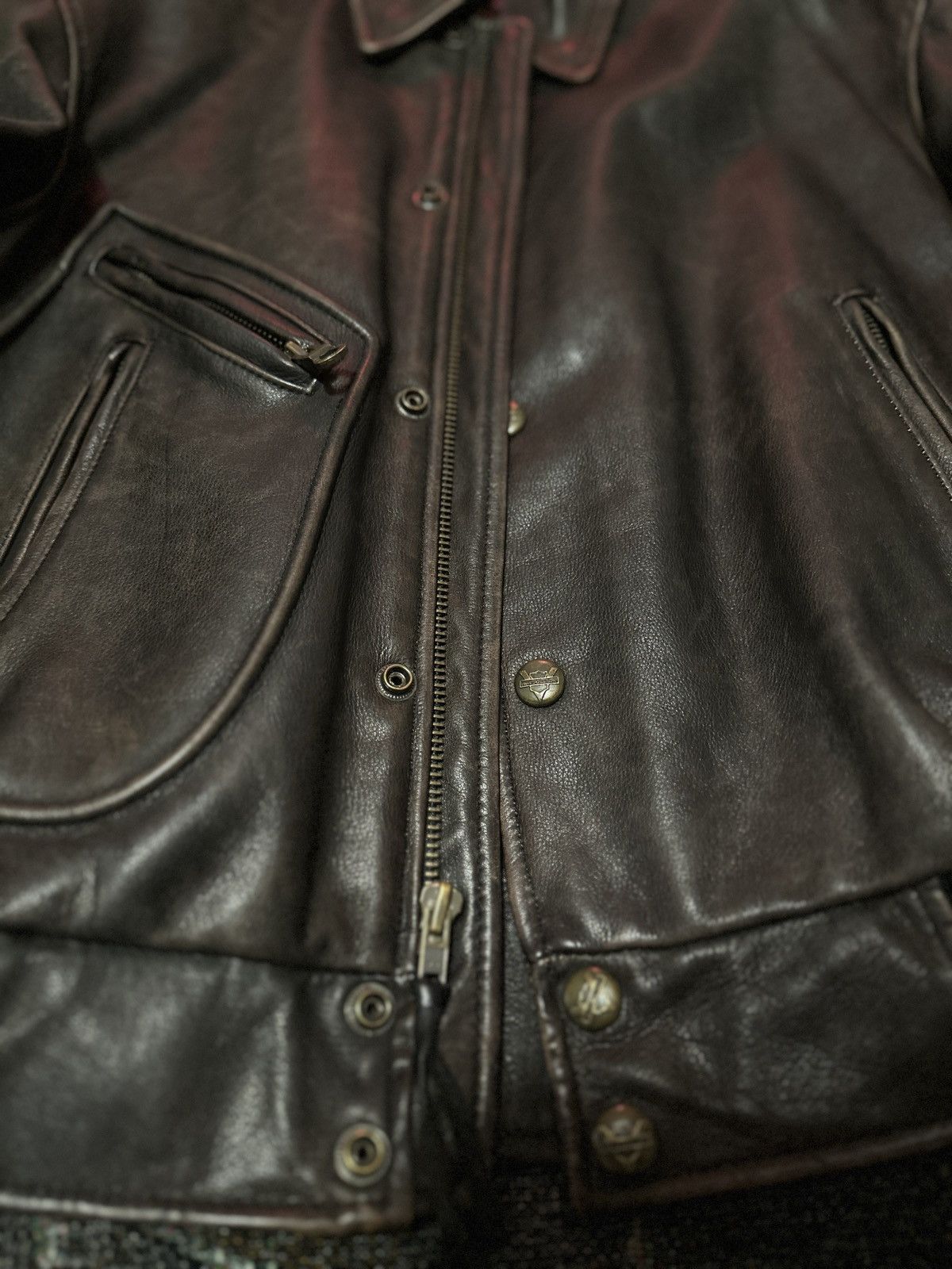 Harley Davidson Harley Davidson Brown Leather Jacket Size US XS / EU 42 / 0 - 2 Thumbnail