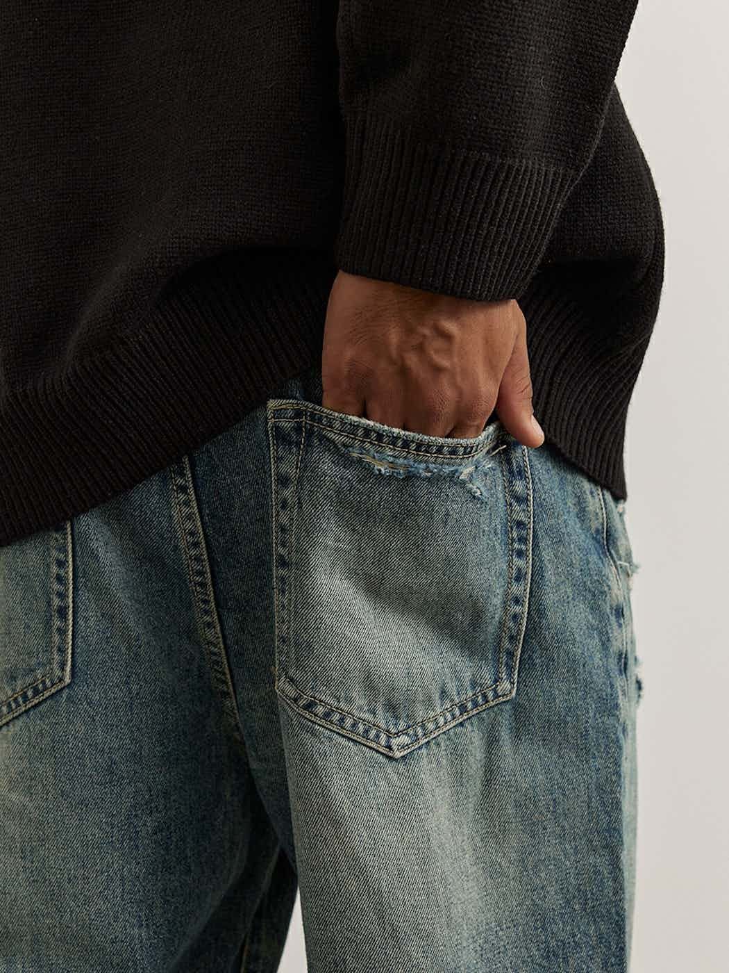 Jean × Vintage y2k skate hiphop faded damaged jeans Size US 34 / EU 50 - 4 Thumbnail