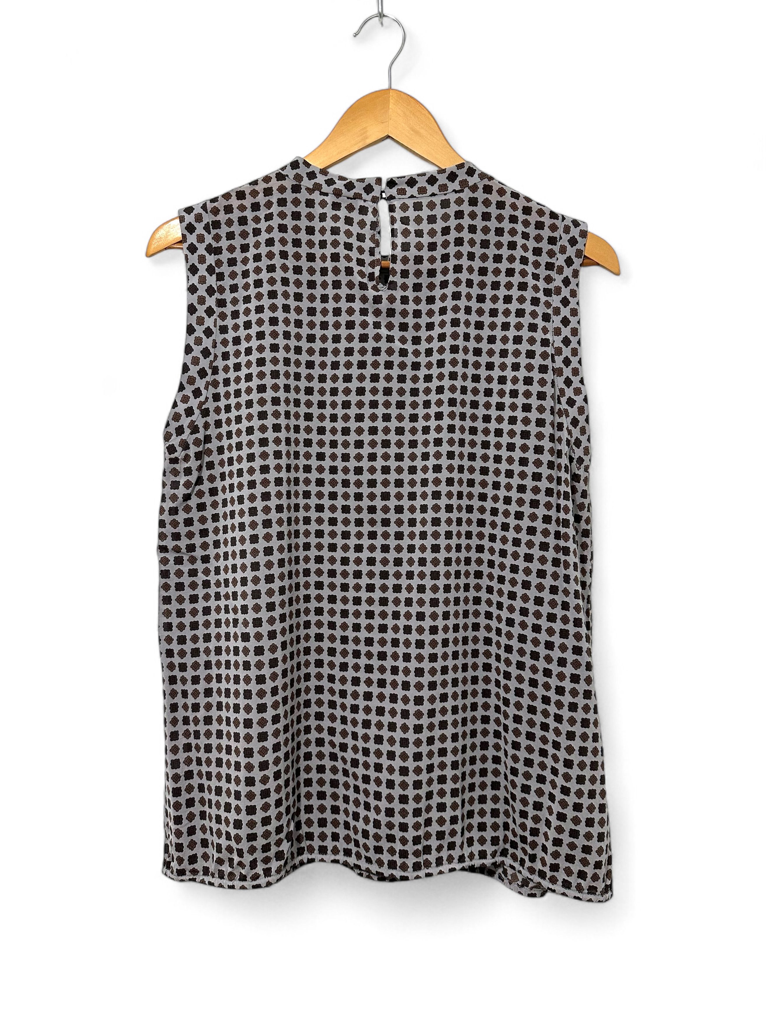 Brunello Cucinelli Brunello Cucinelli silk sleeveless printed blouse top Size L / US 10 / IT 46 - 4 Thumbnail