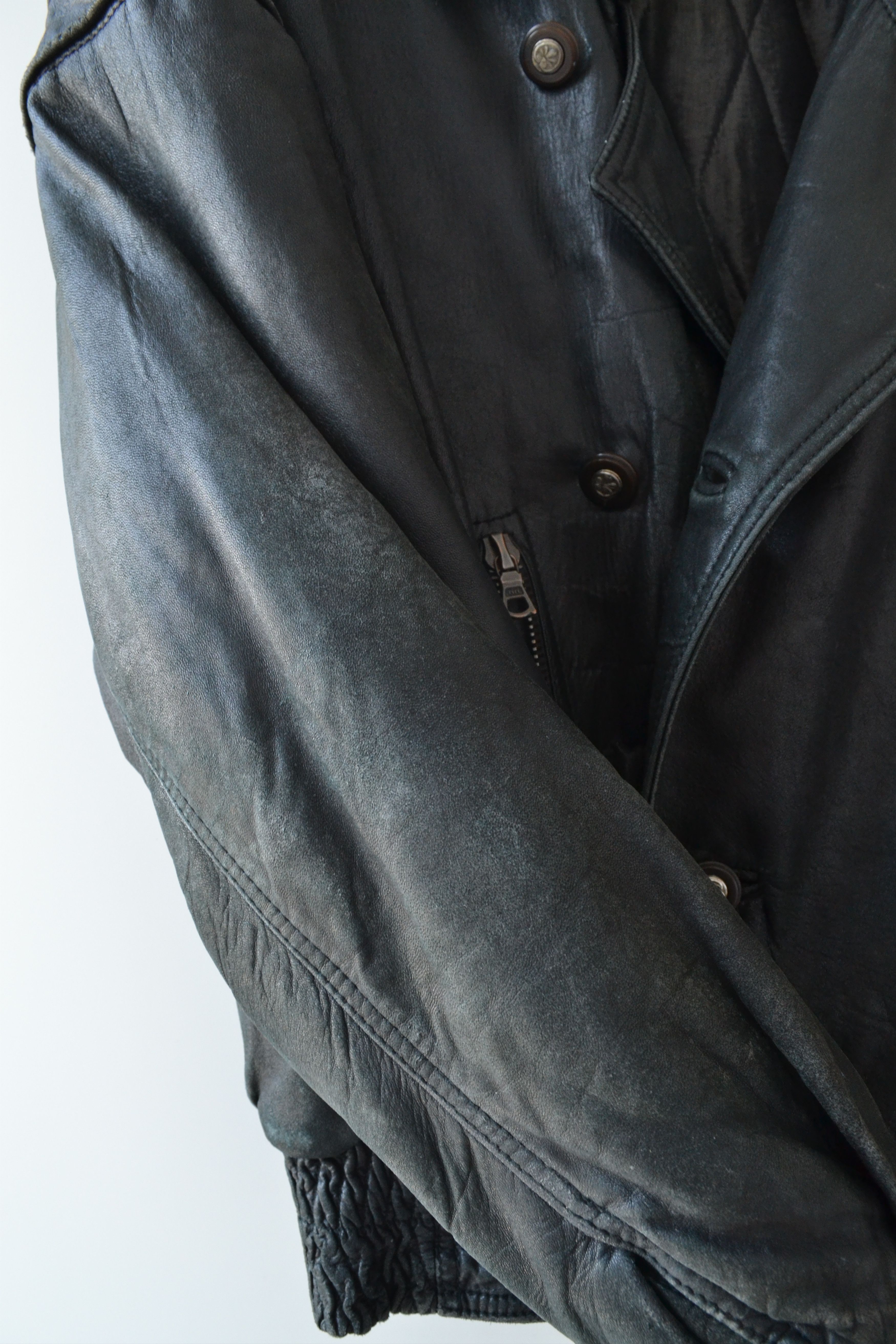 Ruffo Research RUFFO Leather Jacket Black Bomber Vintage 90s RAF SIMONS Size US M / EU 48-50 / 2 - 16 Thumbnail