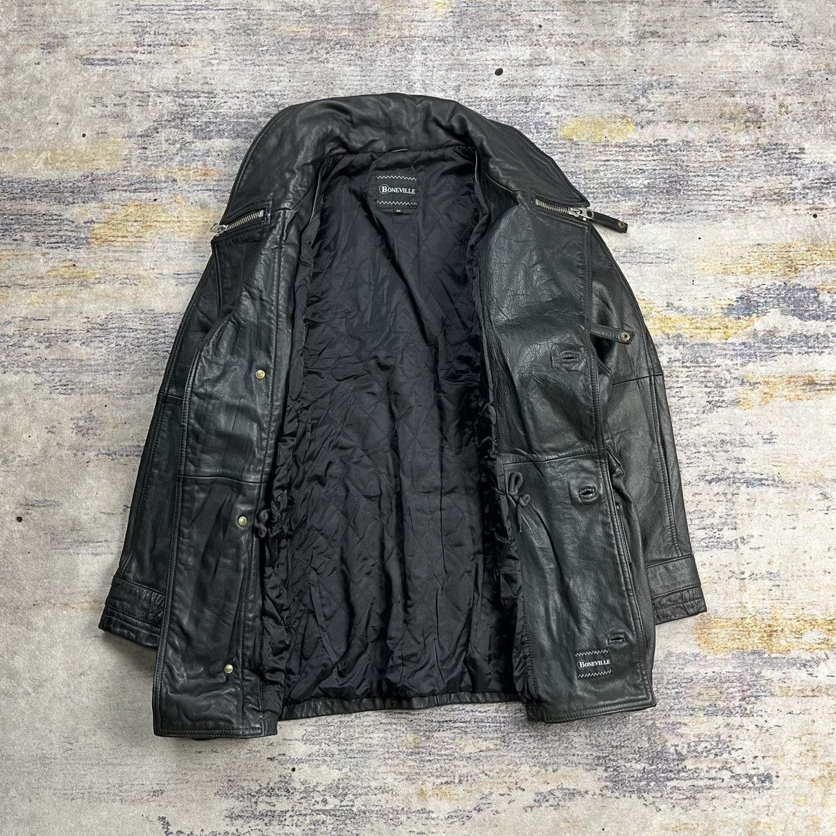 Vintage Boneville Navy Arctic multi pocket leather jacket