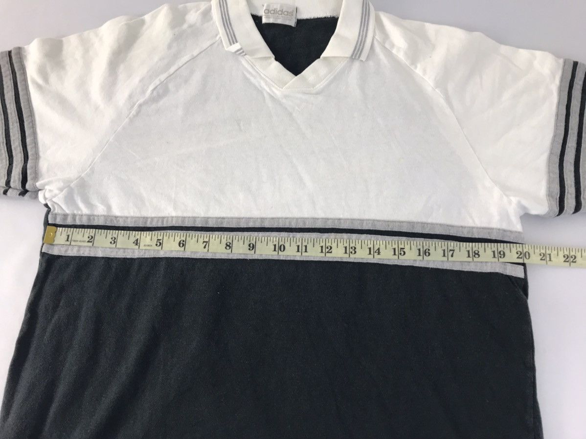 Adidas 90s Adidas Sportswear V Neck Striped Ringer Printed Tee Size US M / EU 48-50 / 2 - 10 Thumbnail