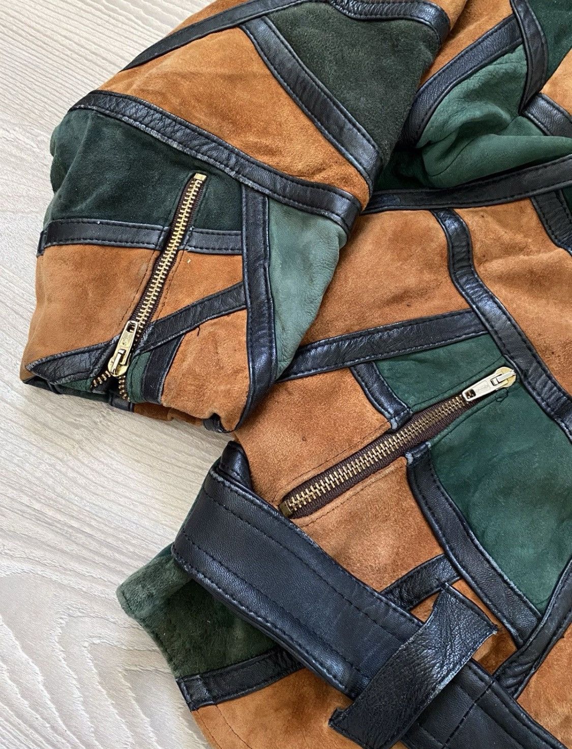 Pelle Pelle × Vintage Vintage Avantgarde Patchwork Leather Jacket Size US L / EU 52-54 / 3 - 5 Thumbnail
