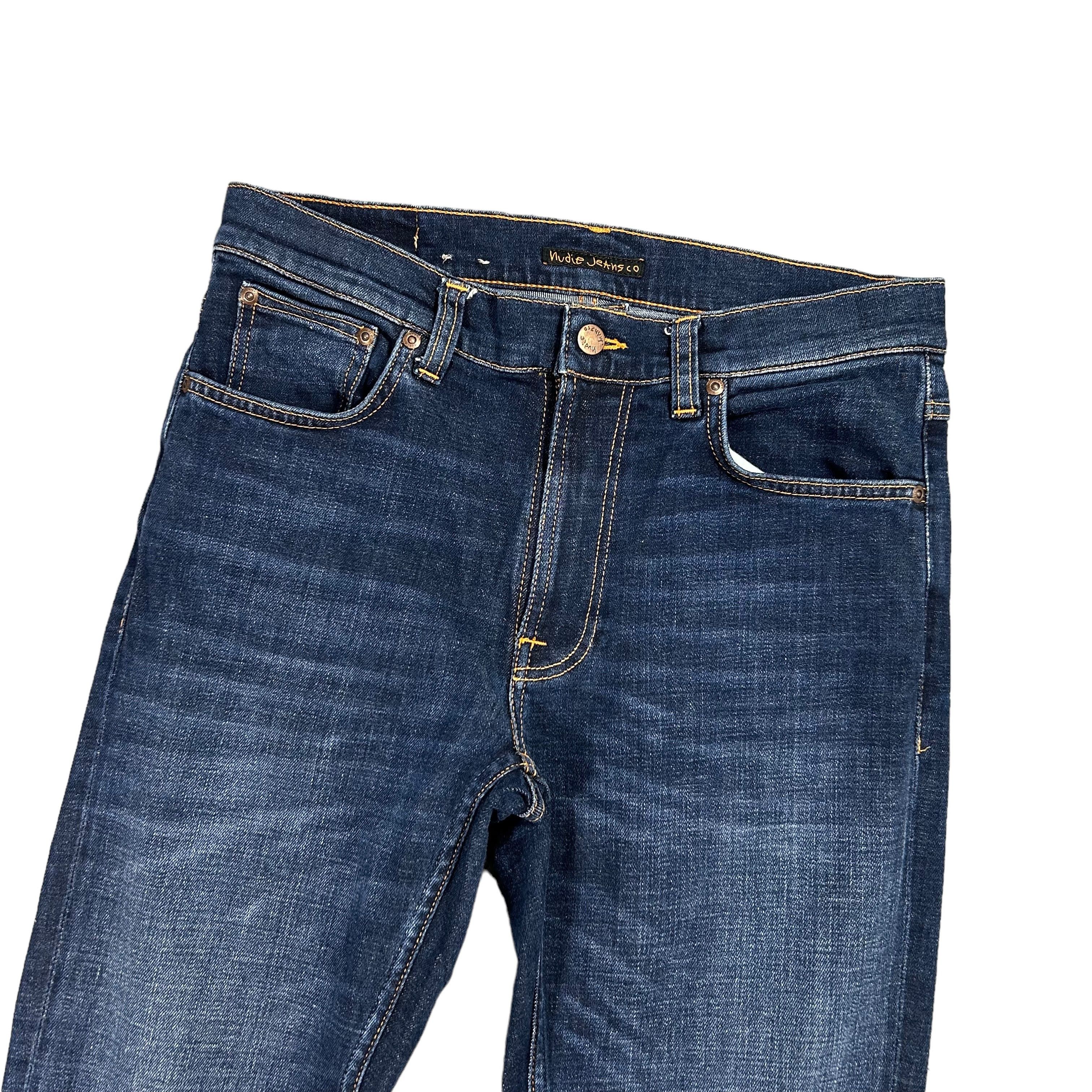 Nudie Jeans Nudie Jeans Lean Dean Dark Deep Worn Slim Taped Denim W31L34 Size US 31 - 3 Thumbnail