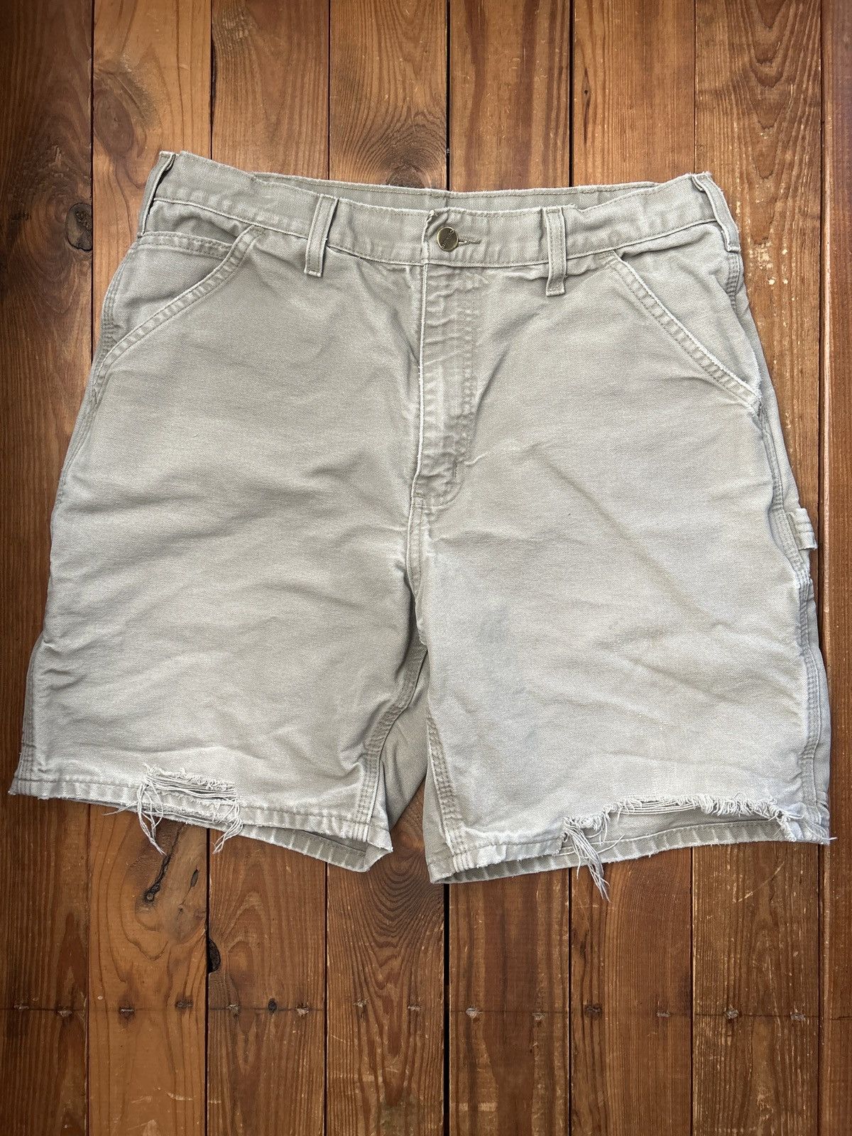 Carhartt × Vintage Vintage Carhartt Sage Green Carpenter Shorts Size US 32 / EU 48 - 2 Thumbnail
