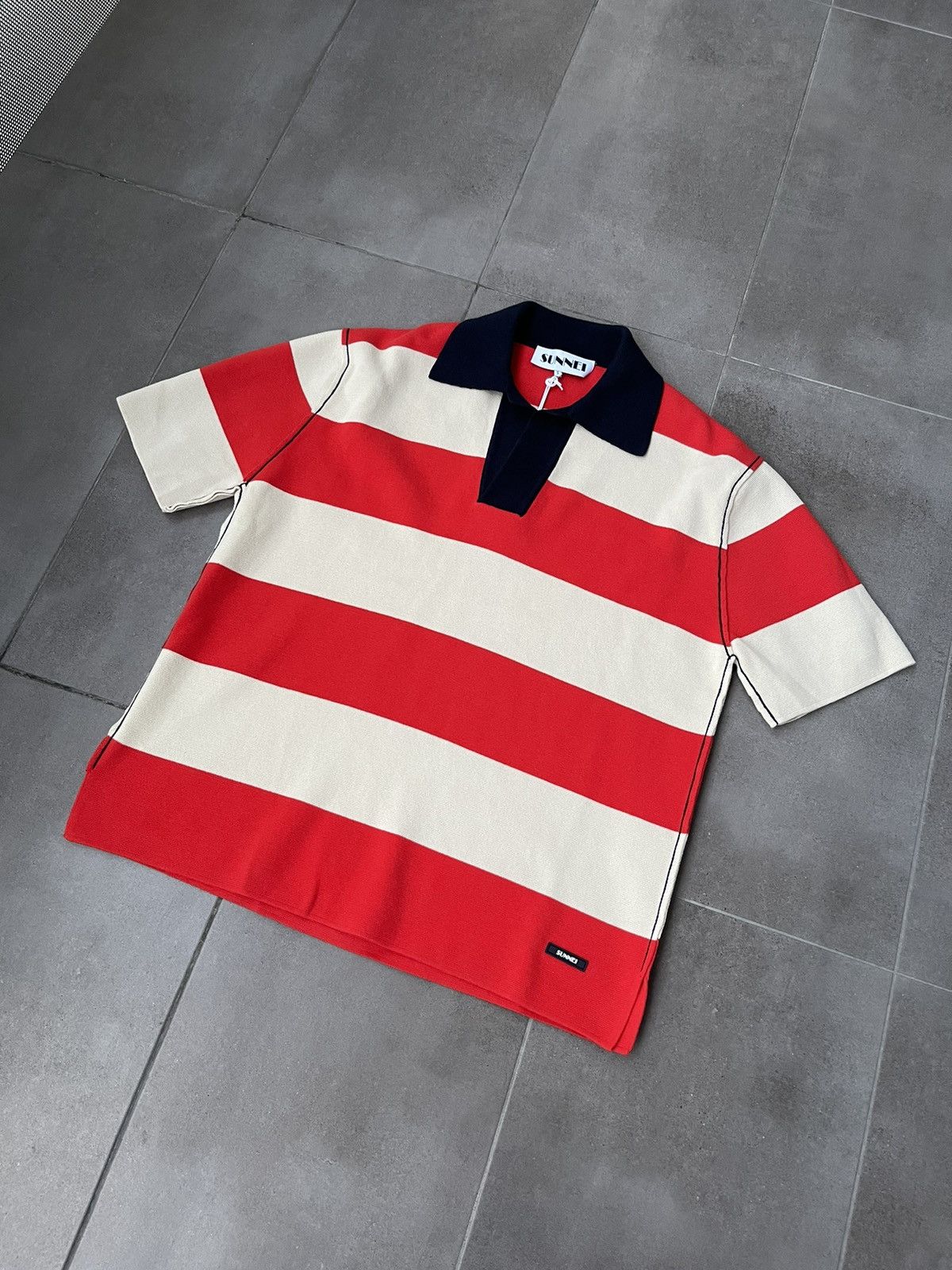 Sunnei !DS! SS23 Sunnei Maglia Unita S/S Stripped Polo Tee Size US M / EU 48-50 / 2 - 9 Thumbnail
