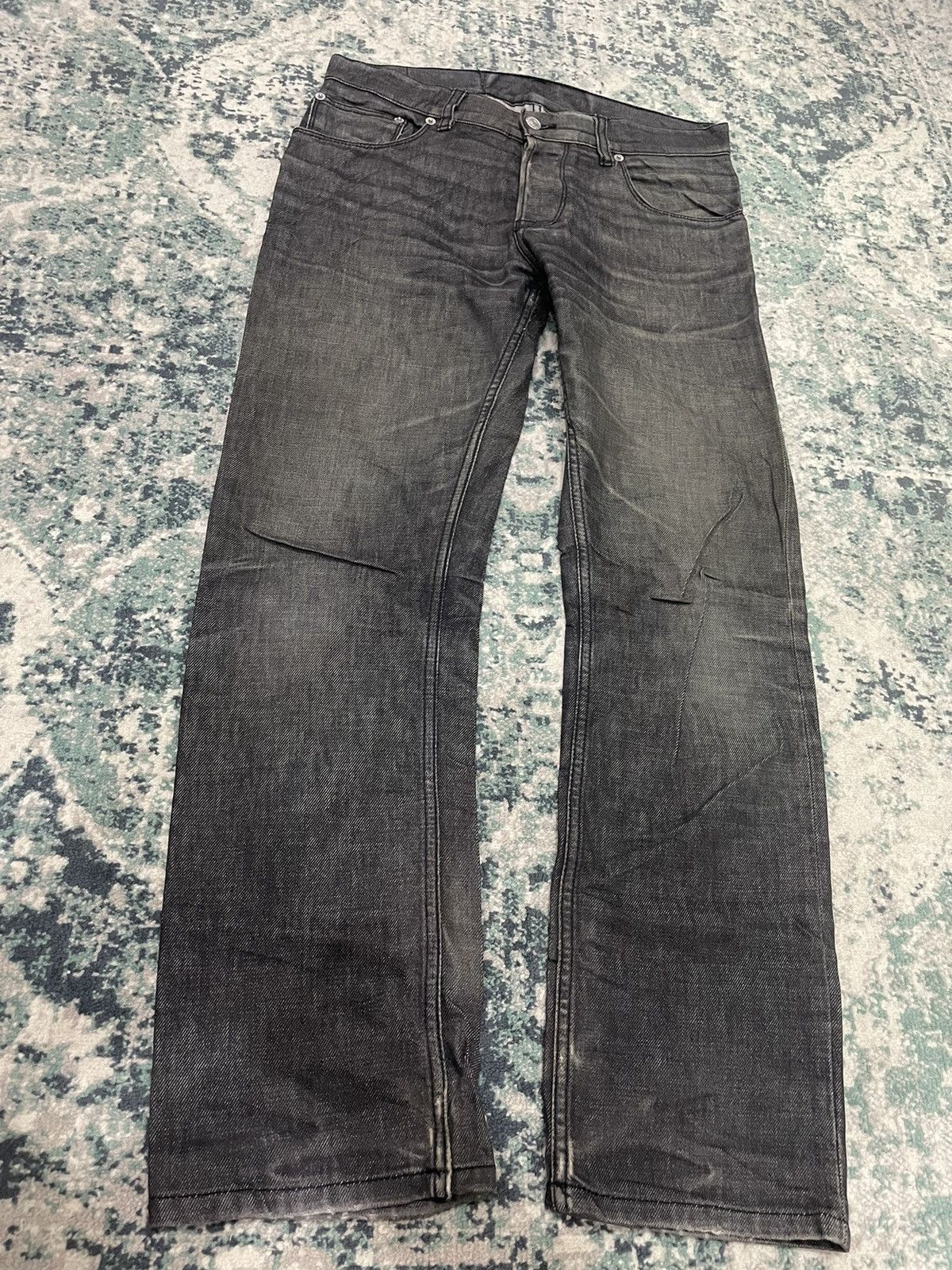 Jil Sander Jil Sander By Raf Simon Waxed Style Distressed Denim Size US 32 / EU 48 - 8 Thumbnail