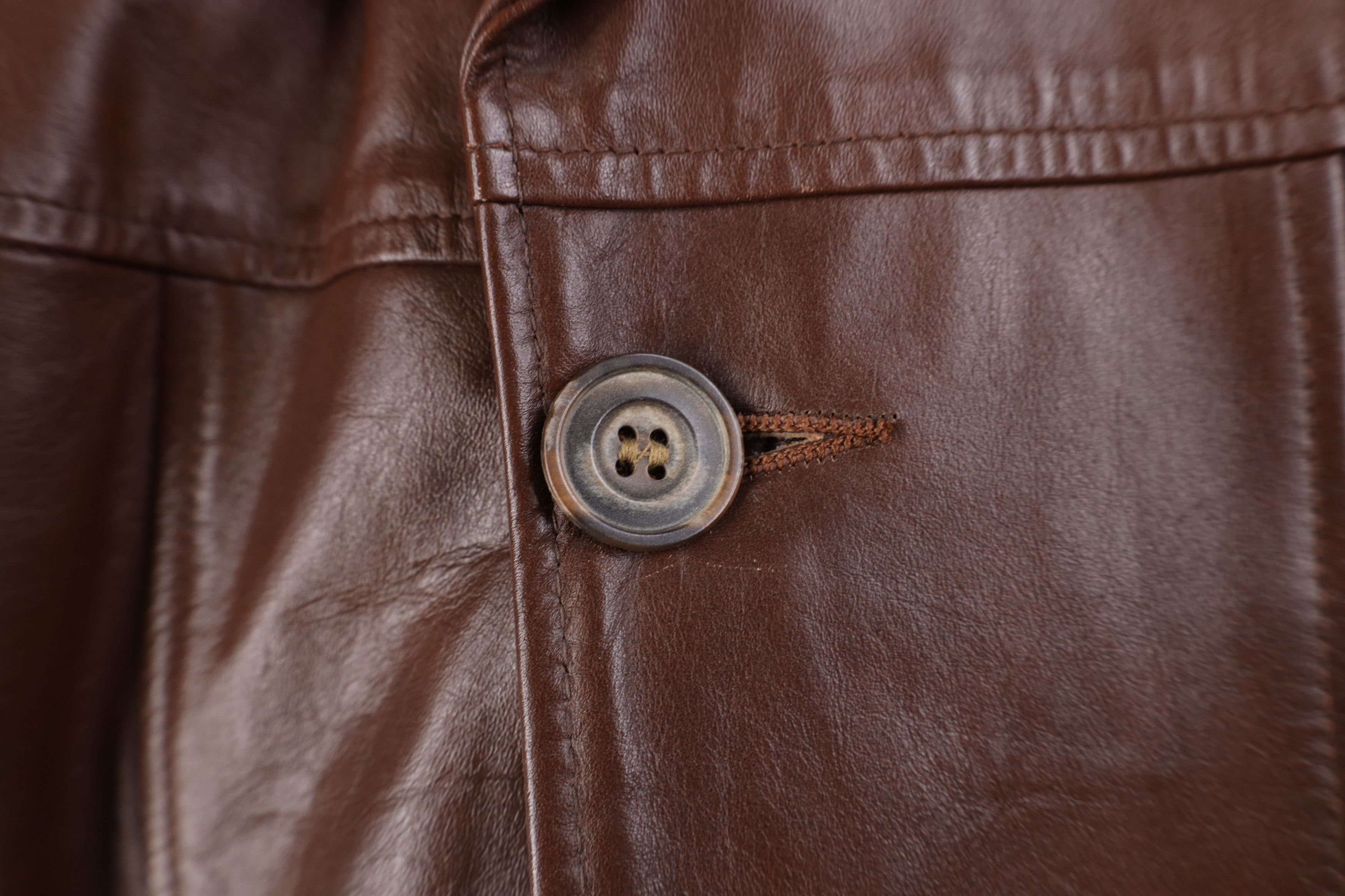 Vintage Vintage 70s Streetwear Full Button Collared Jacket Brown USA Size US L / EU 52-54 / 3 - 5 Thumbnail