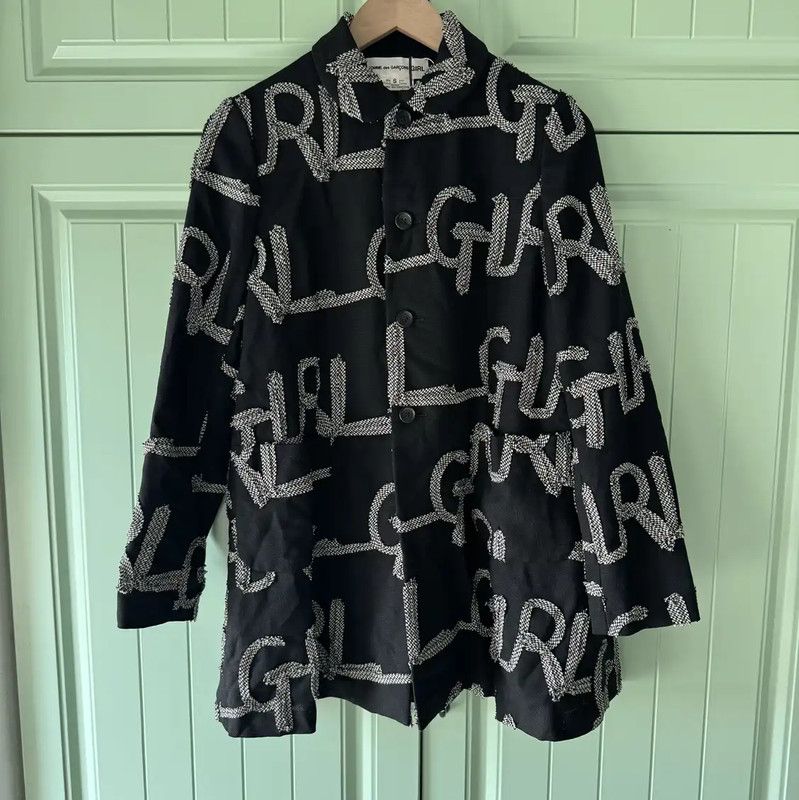 Comme des Garcons Comme des Garçons Black Wool Jacket with Graphics 0089 Size S / US 4 / IT 40 - 1 Thumbnail