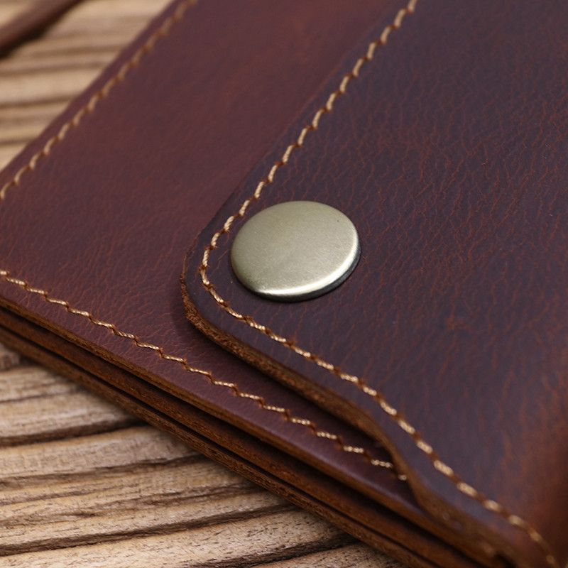 Japanese Brand × Leather × Vintage Short Small Men's Purse Card Holder With Zipper Coin Pocket Size ONE SIZE - 6 Thumbnail