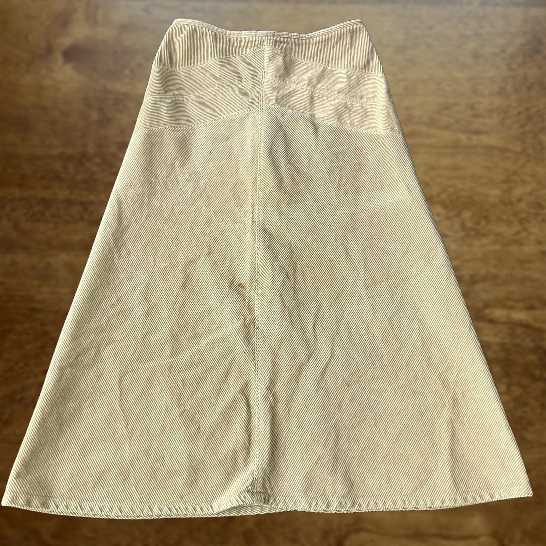 Vintage Woolrich Skirt Womens 8 Khaki A-Line Midi Cotton Twill Back Zip Chevron 5025 Size 30" / US 8 / IT 44 - 1 Thumbnail