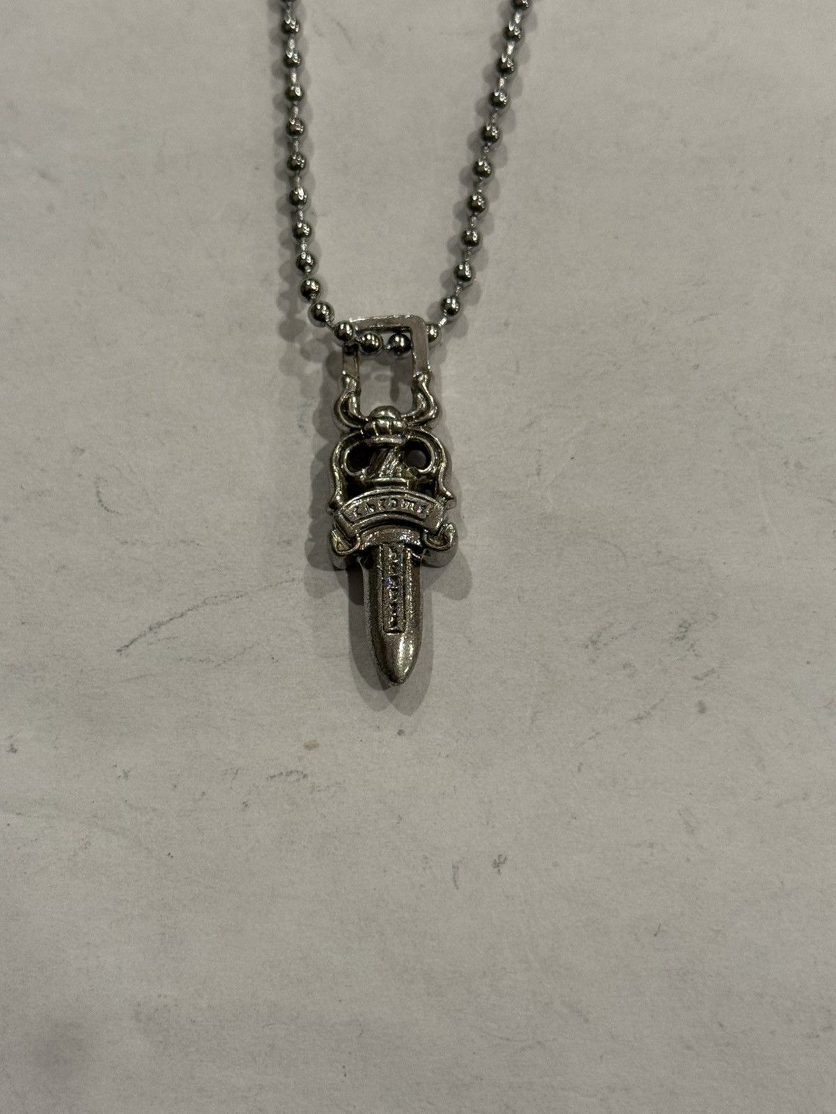 Chrome Hearts Chrome Hearts Rhodium Dagger Pendant Ball Chain Necklace Size ONE SIZE - 2 Thumbnail