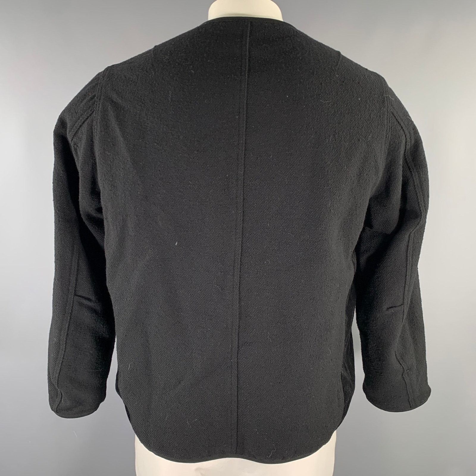 Visvim VISVIM Size L Black Textured Wool Linen Reversible Jacket Size L / US 10 / IT 46 - 4 Thumbnail