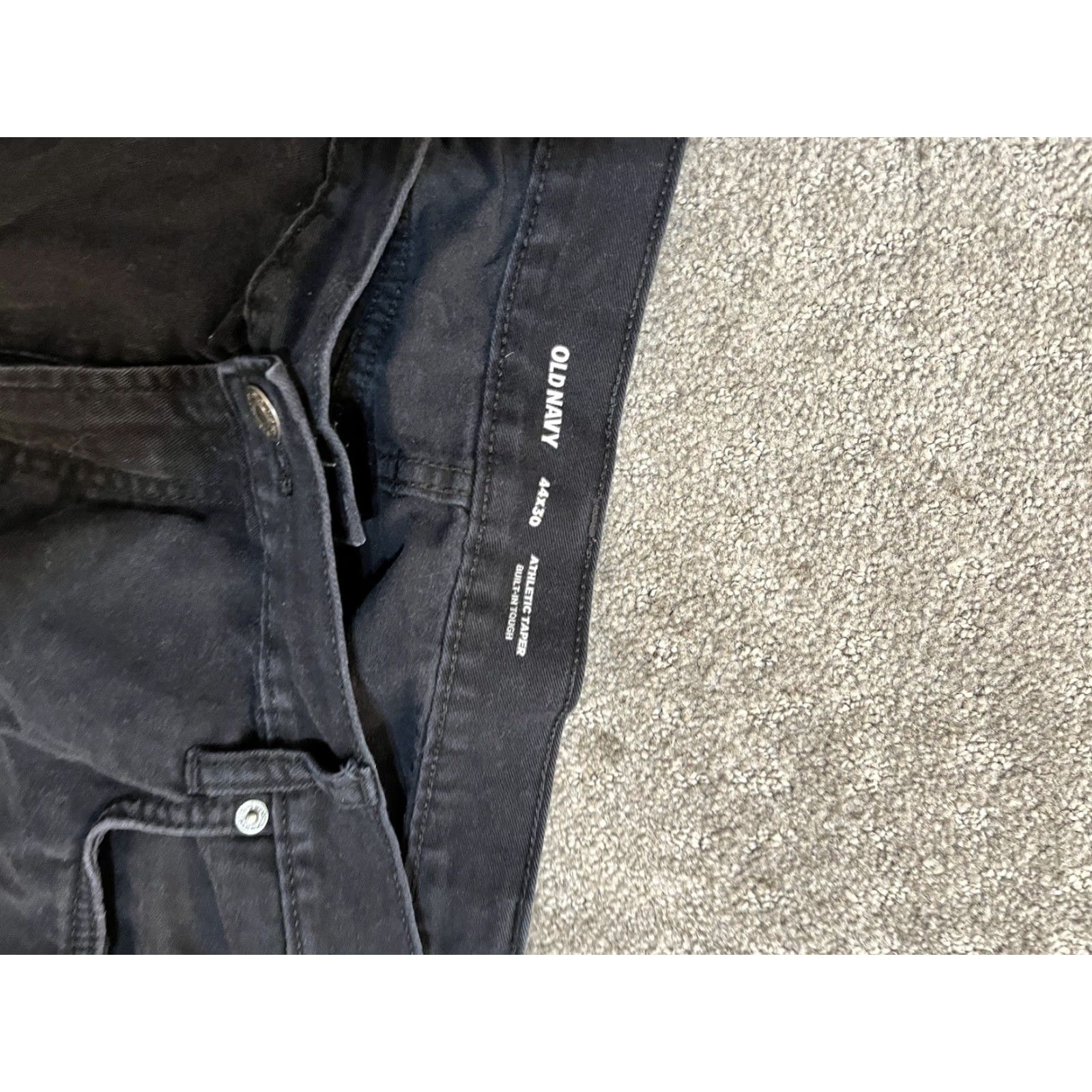 Old Navy Old Navy Jeans Dark Wash Black Athletic Taper Non-Stretch Denim Men's 44x21 Size 44 Regular Waist Inseam 21 Button Zip - Vintage: No Size US 44 / EU 60 - 5 Thumbnail