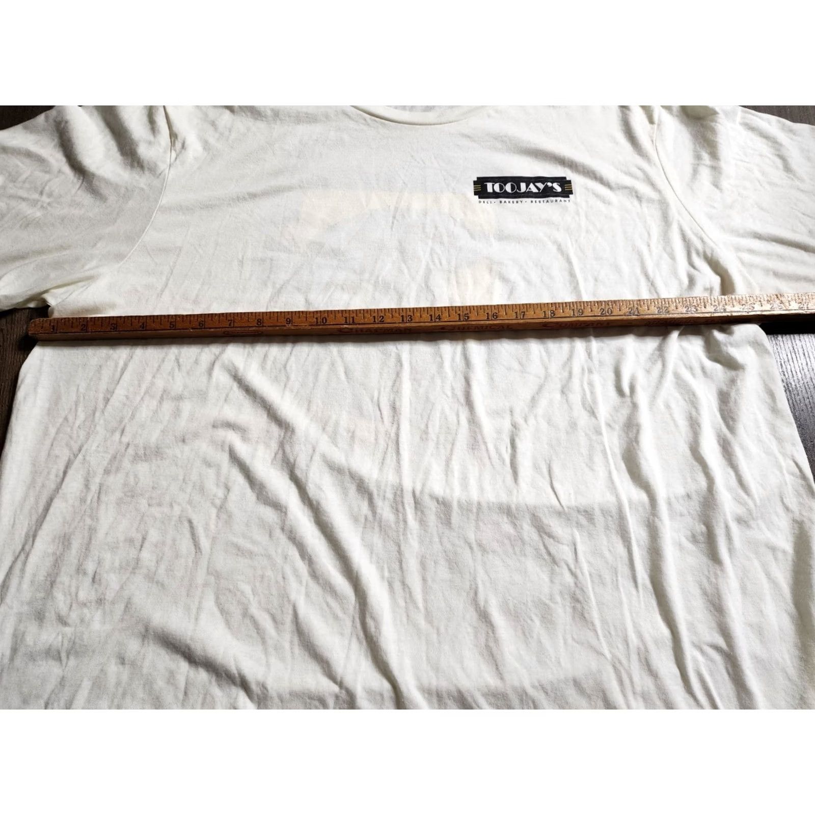 Vintage Mens 3XL TooJay's Deli Restaurant These Birds Deliver T Shirt Double Sided Beige District Threads 80s Florida Vintage No Size US XXL / EU 58 / 5 - 2 Thumbnail