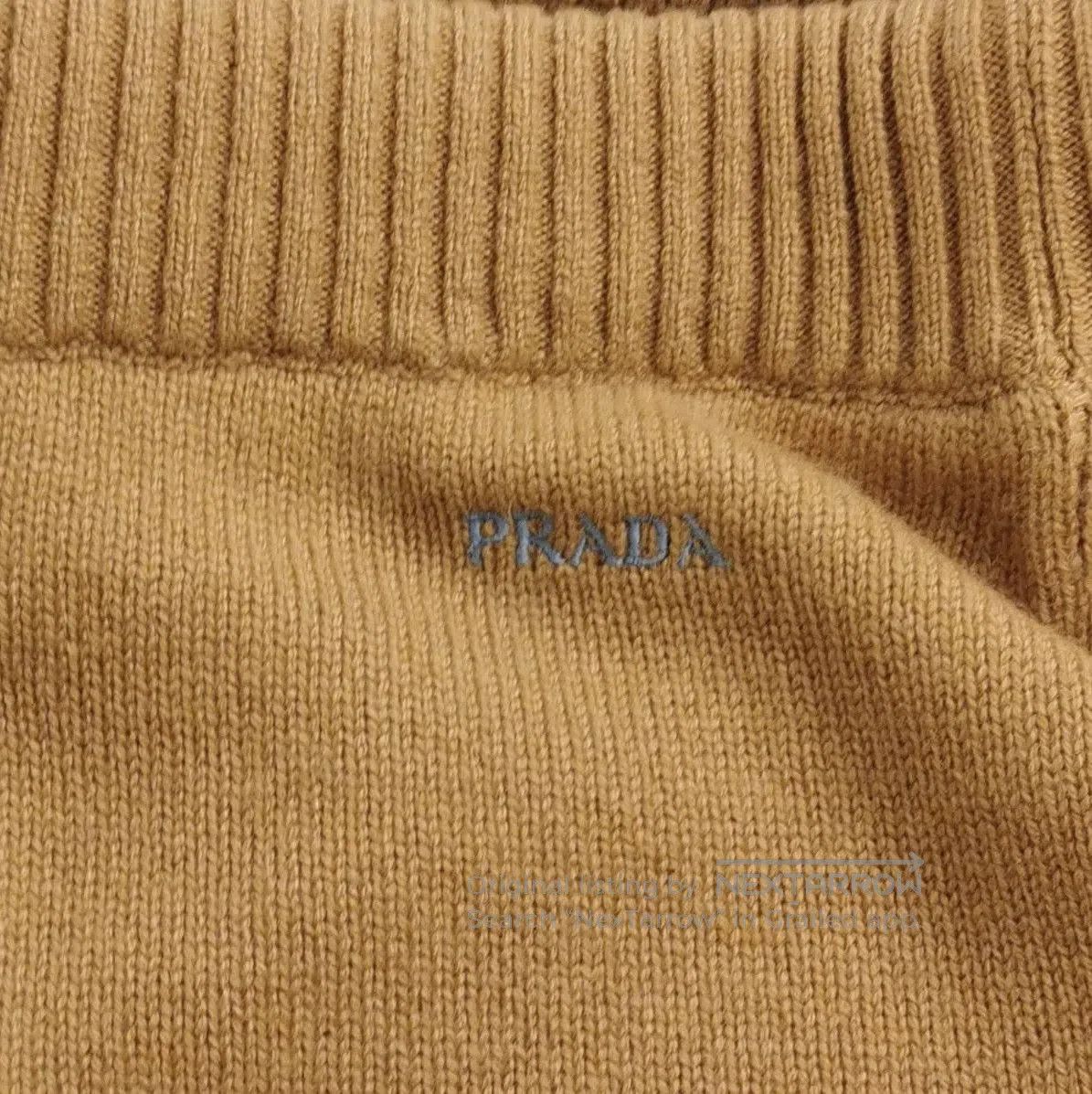 Prada Prada Cashmere Logo Trousers in Brown . Size 37" - 3 Thumbnail