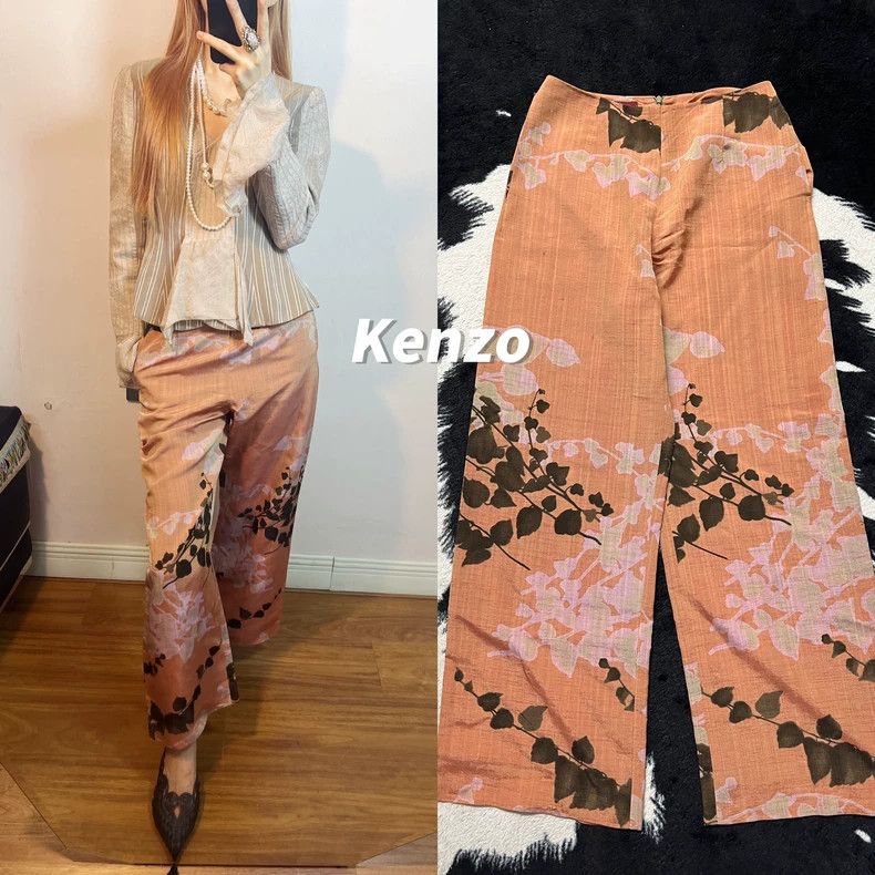 Kenzo KENZO Extremely beautiful orange wide leg trousers Size 25" / US 0 / IT 36 - 1 Thumbnail