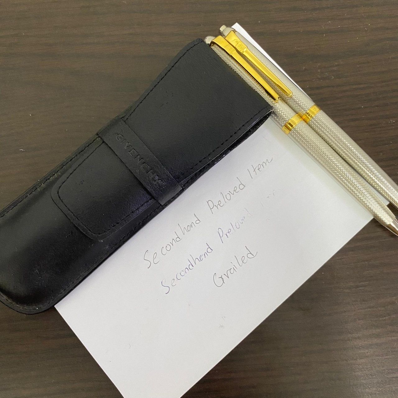 Givenchy Givenchy Vintage Pen & Mechanical Pencil Set + Leather Case Size ONE SIZE - 4 Thumbnail