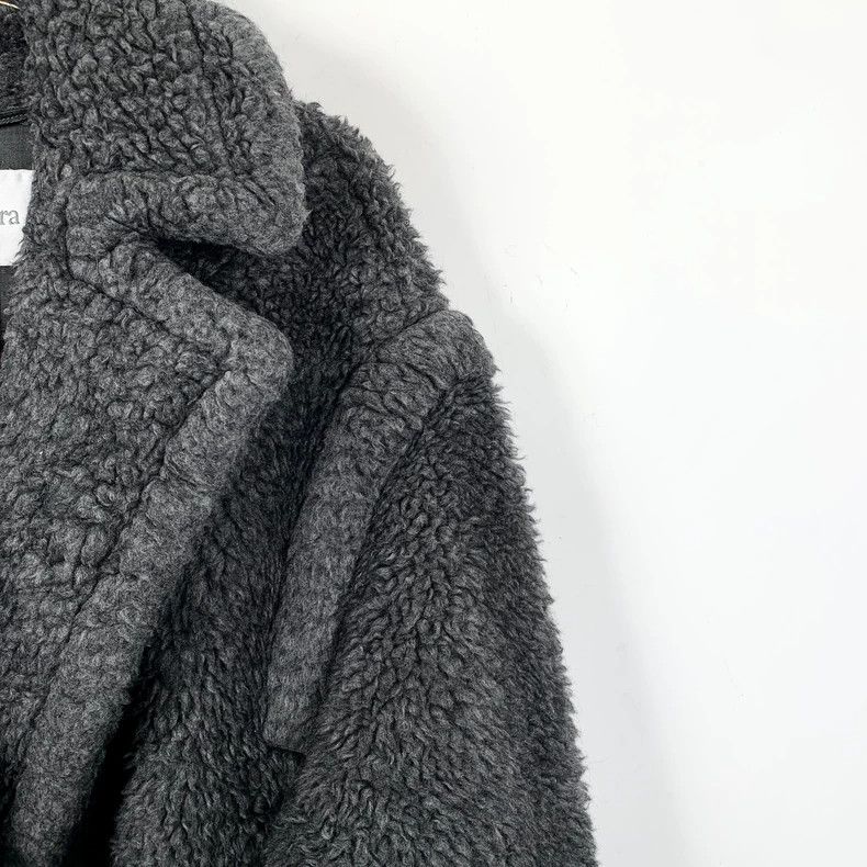 Max Mara Max Mara Teddy Collection Black and Grey Teddy Wool Lapel Size S / US 4 / IT 40 - 3 Thumbnail