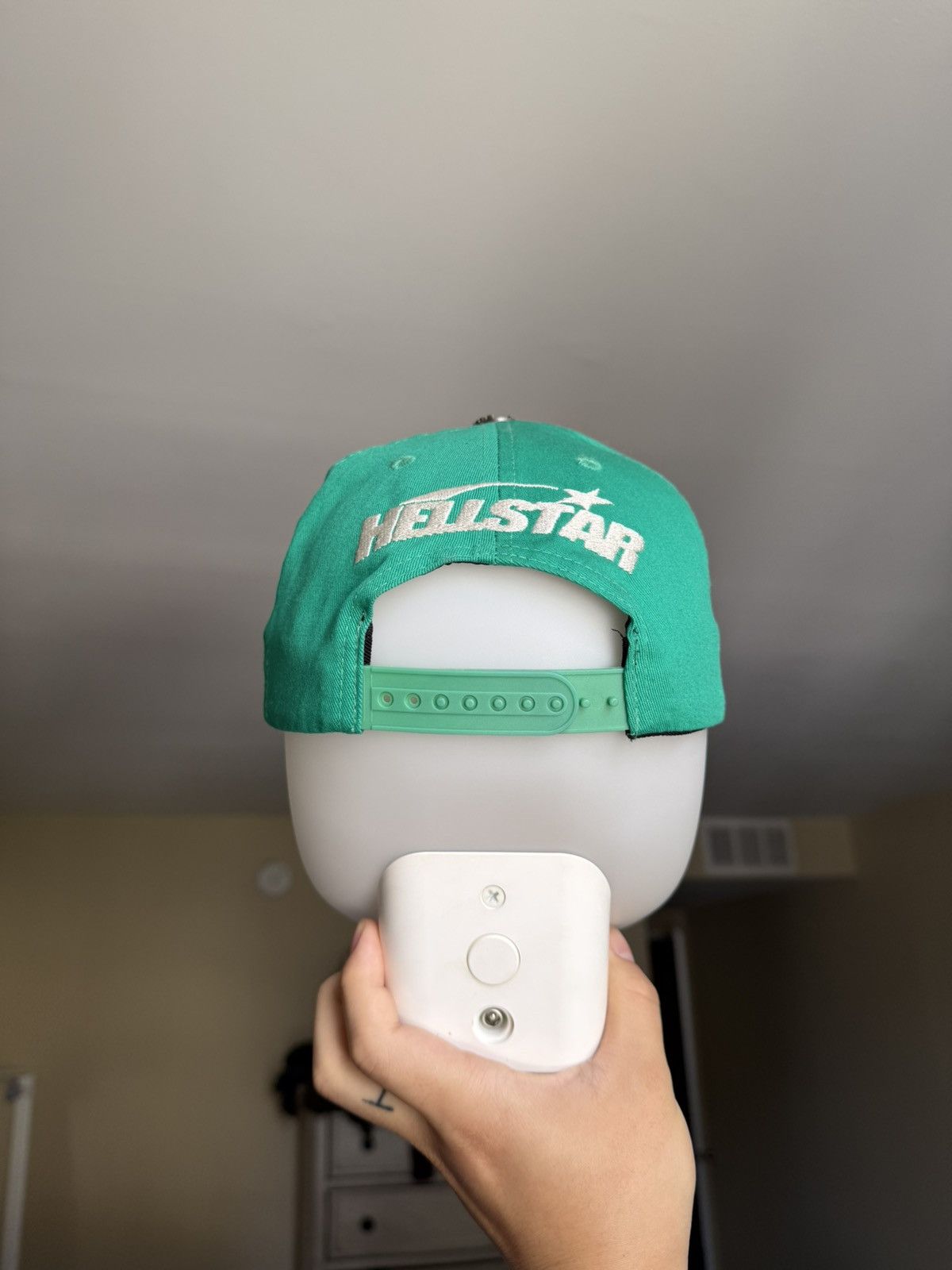 HELLSTAR Hellstar Rhinestone Green Baseball Hat Size ONE SIZE - 3 Thumbnail