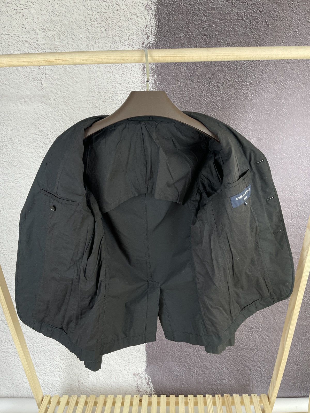 Comme des Garcons Comme des Garçons Homme 10SS black patched style blazer Size 38R - 13 Thumbnail