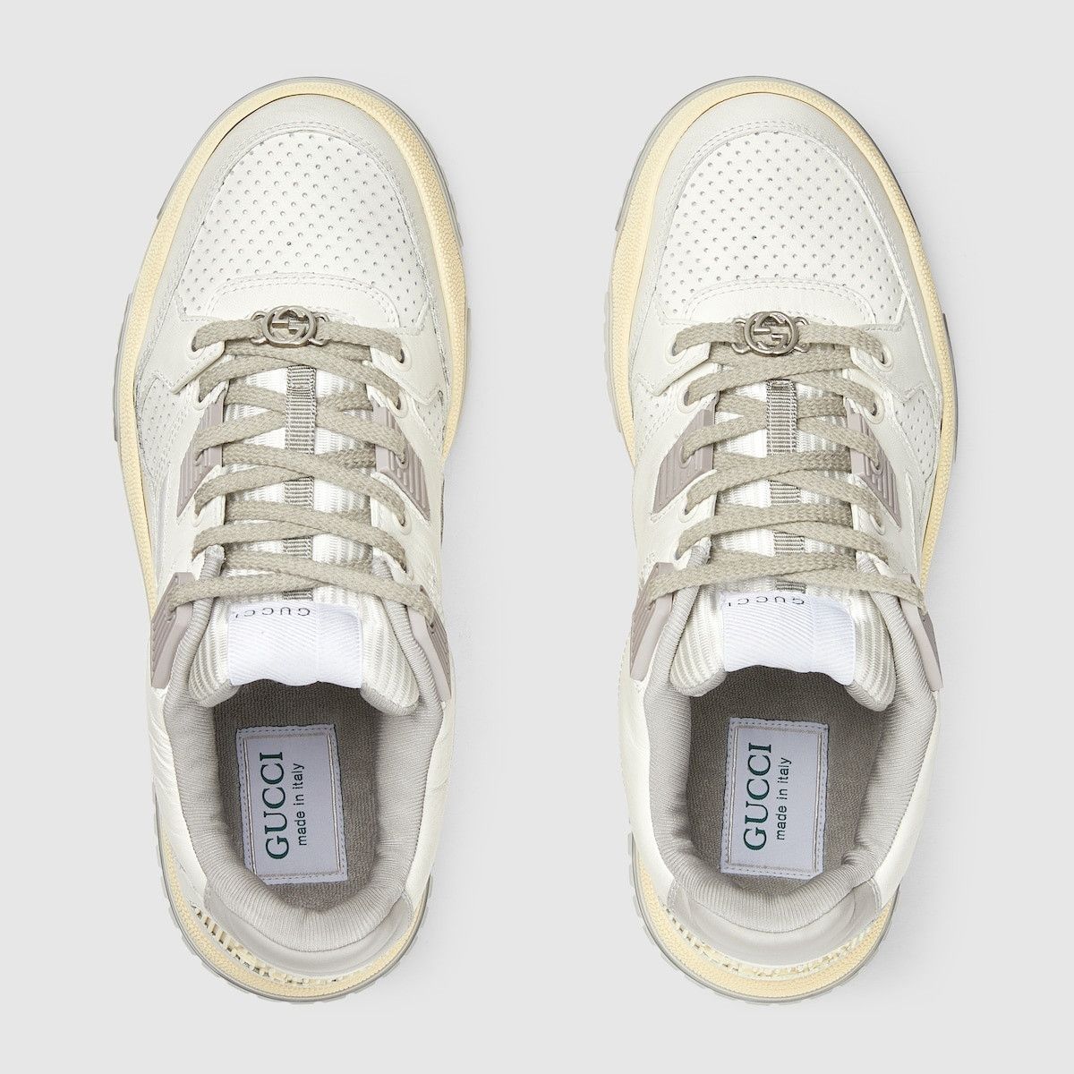 Gucci oc11z1025 Distressed Effect Sneakers in White/Grey Size US 10.5 / IT 40.5 - 5 Thumbnail