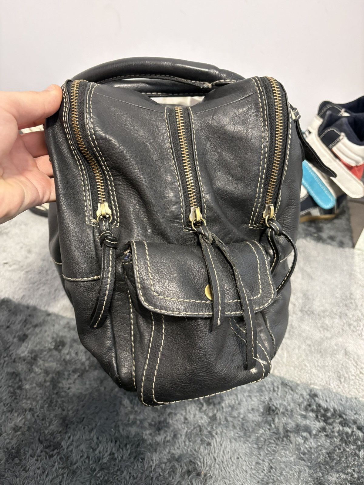 Juicy Couture Vintage Real Leather Balenciaga Style Y2K Bag Size ONE SIZE - 4 Thumbnail