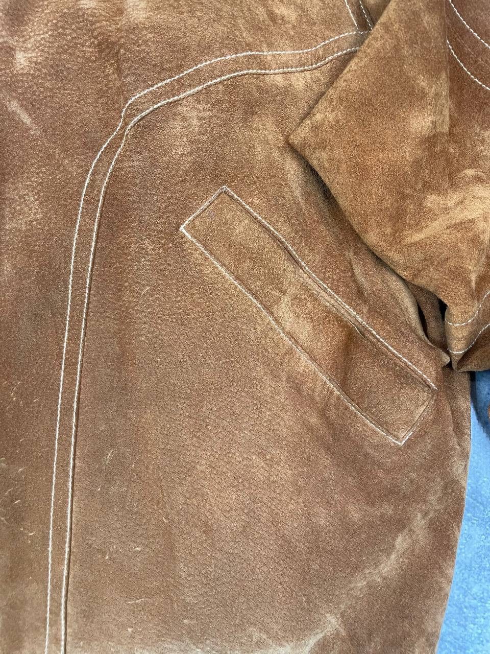Vintage Vintage 90s Suede Leather Men Bomber Jacket Brown Size US XL / EU 56 / 4 - 3 Thumbnail