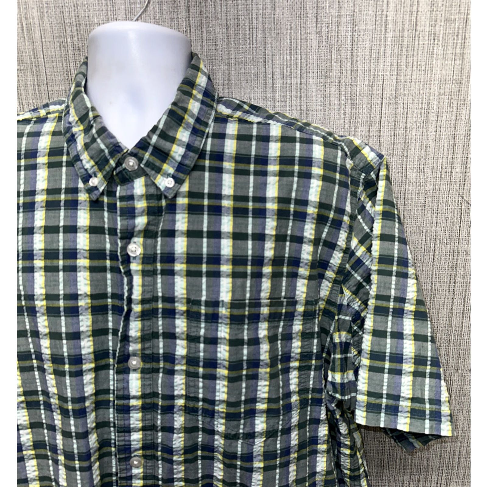 CO Duluth Men Shirt Plaid Short Sleeve Button Front Green Cotton XLT Size US XL / EU 56 / 4 - 2 Thumbnail