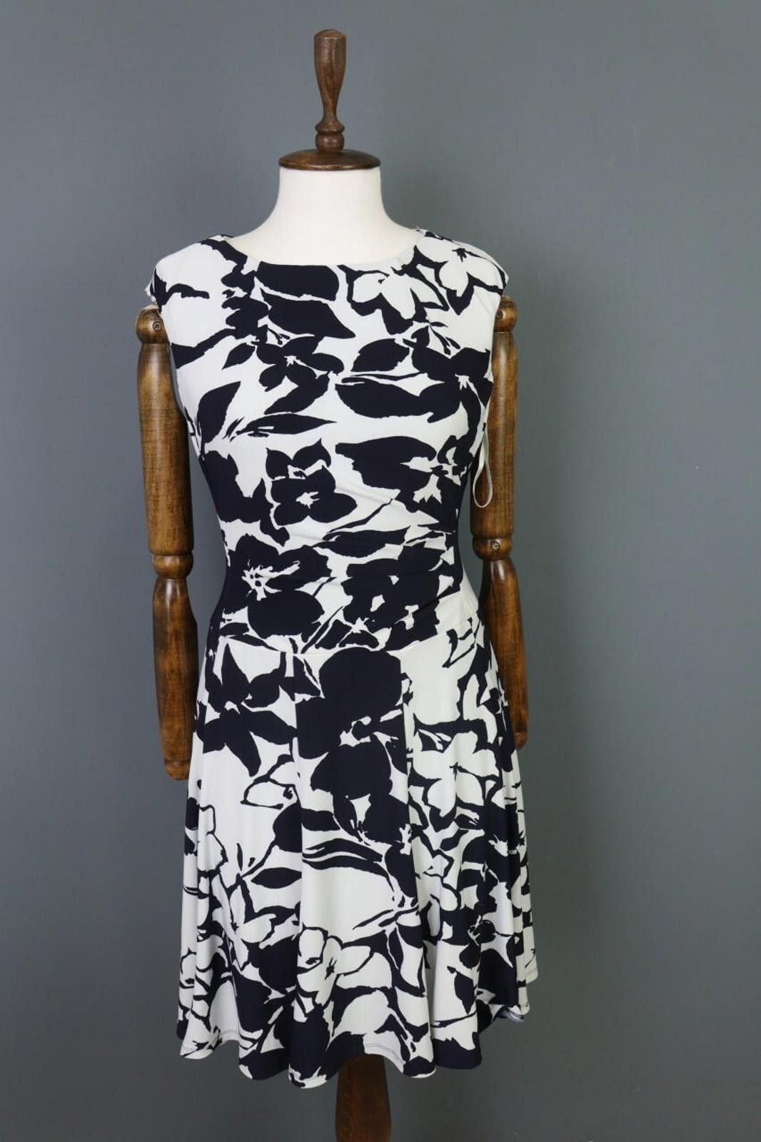 Polo Ralph Lauren Lauren Ralph Lauren White/Black Floral Business Dress Size 6 Size M / US 6-8 / IT 42-44 - 1 Thumbnail