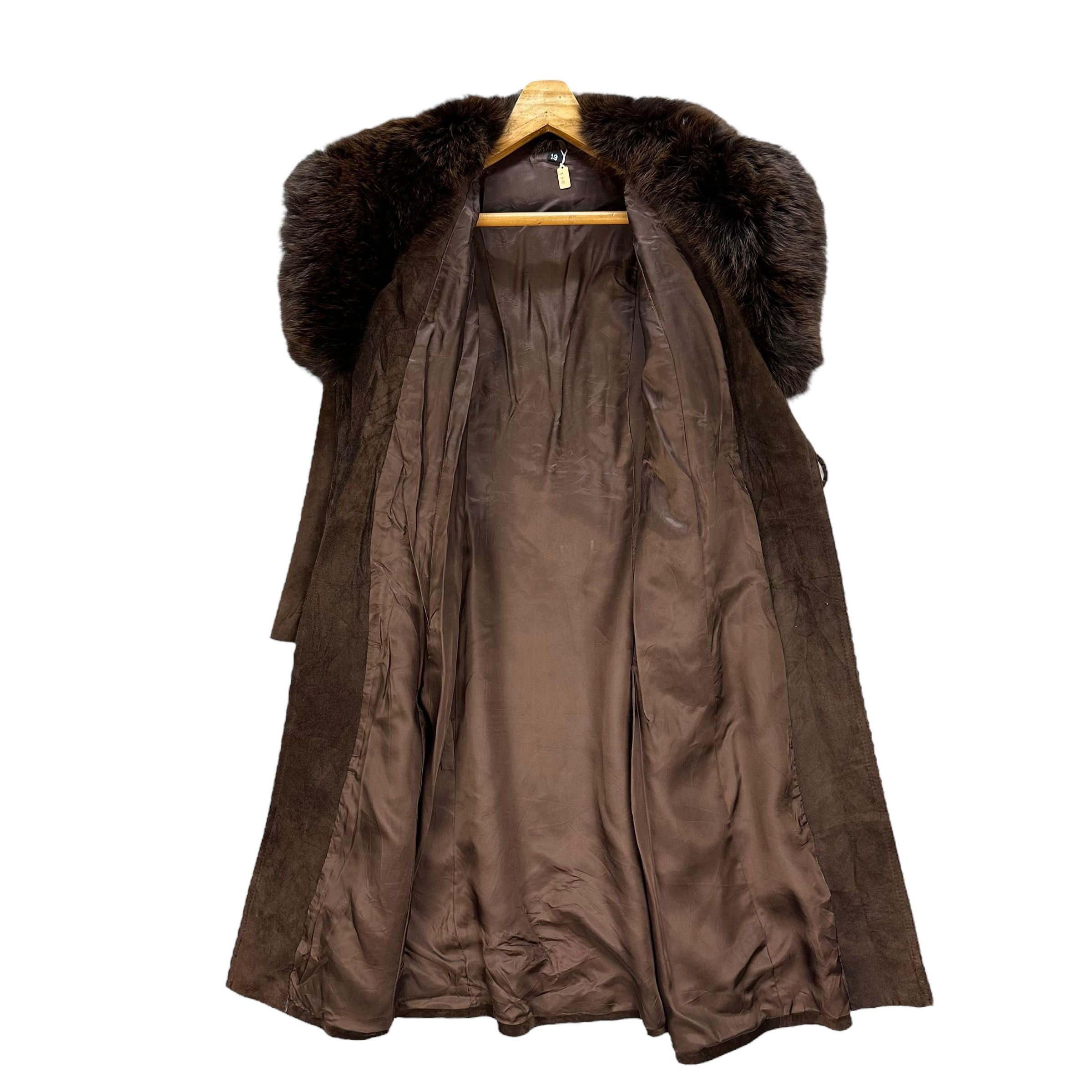 Montblanc 90’s NWT MONT BLANC Fur Shawl Calf Suede Long Coat #A64-1540 Size M / US 6-8 / IT 42-44 - 12 Thumbnail