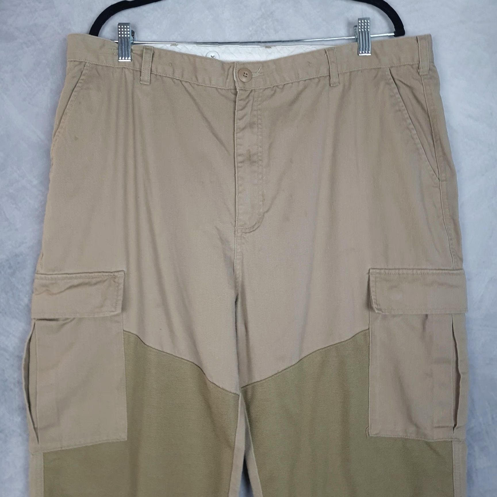 Vintage Cabela's Pants Mens 38 Beige Cargo Field Hunting Briar Brush Guard Upland Cotton Polyester Nylon Cargo Pockets Flat Front Zip Mens 38 Inseam 31 Beige Size US 38 / EU 54 - 2 Thumbnail
