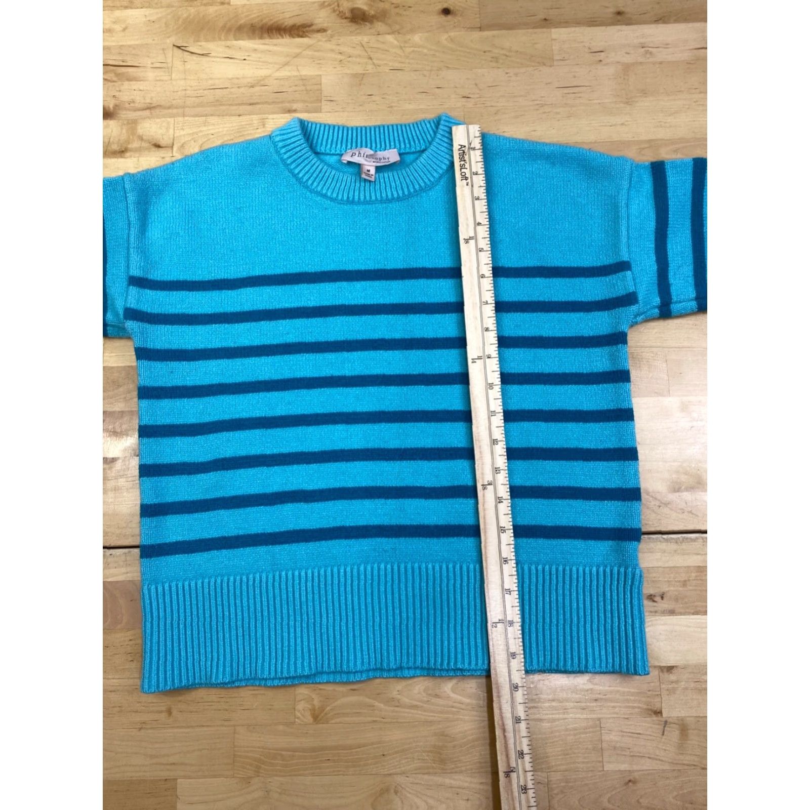 Vintage Philosophy Sweater Womens M Blue Knit Casual Crew Neck Long Sleeve Size M / US 6-8 / IT 42-44 - 4 Thumbnail