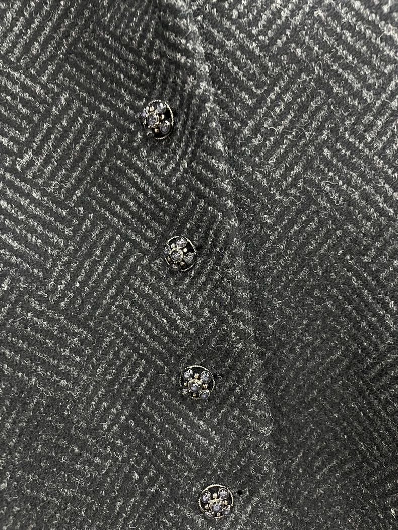 Chanel 24K gray twill wool suit vest