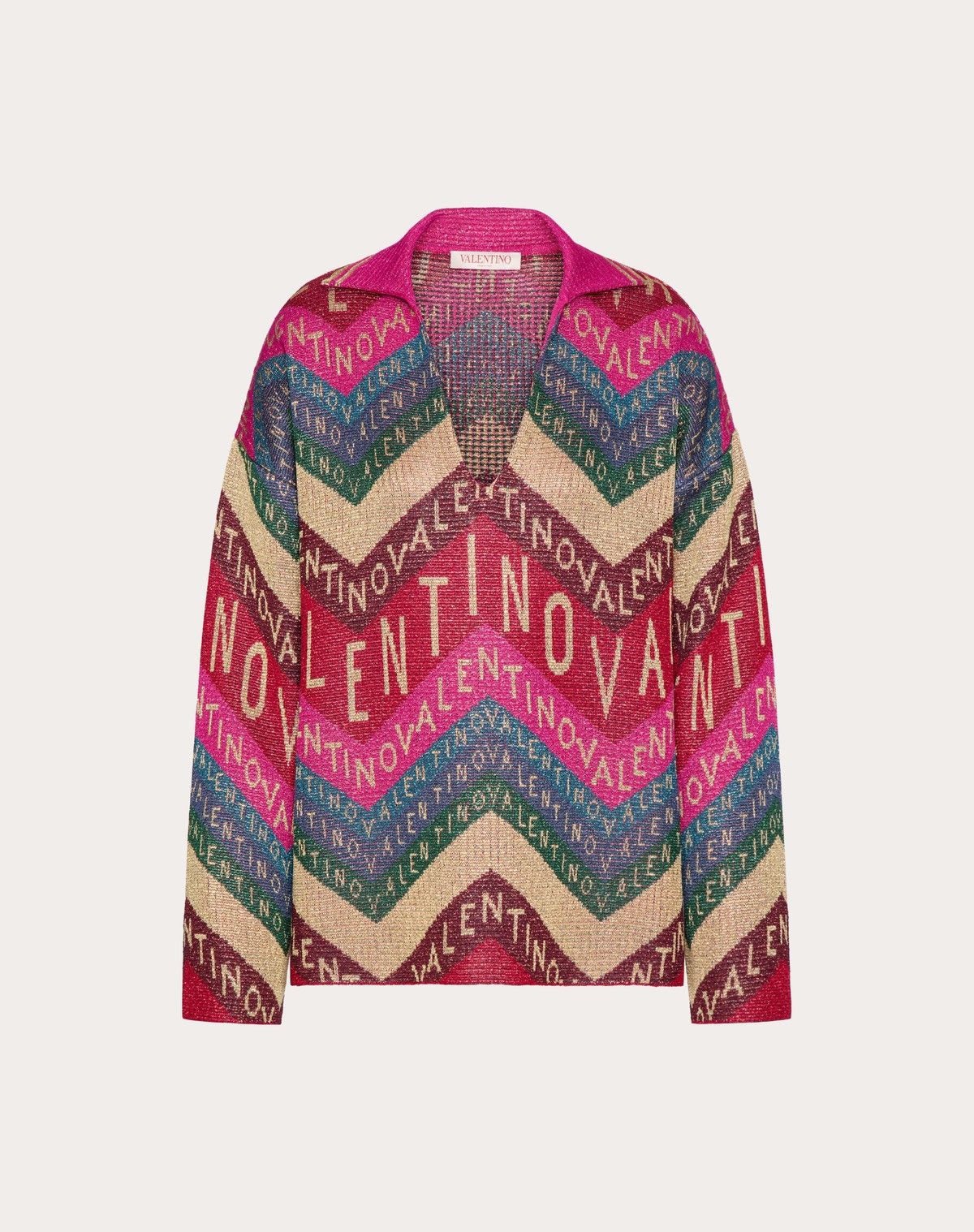 o1s1wg110525 Chevron Lurex Jumper in Multicolor